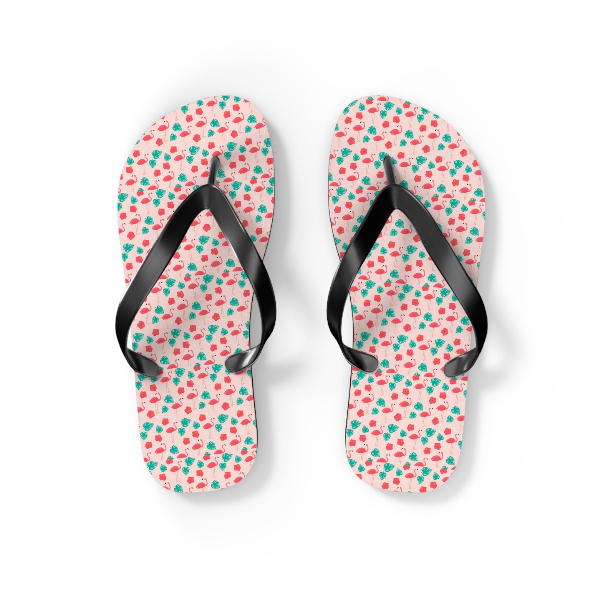 Mid - Century Retro Pink Flamingo Flip - Flops - POPvault