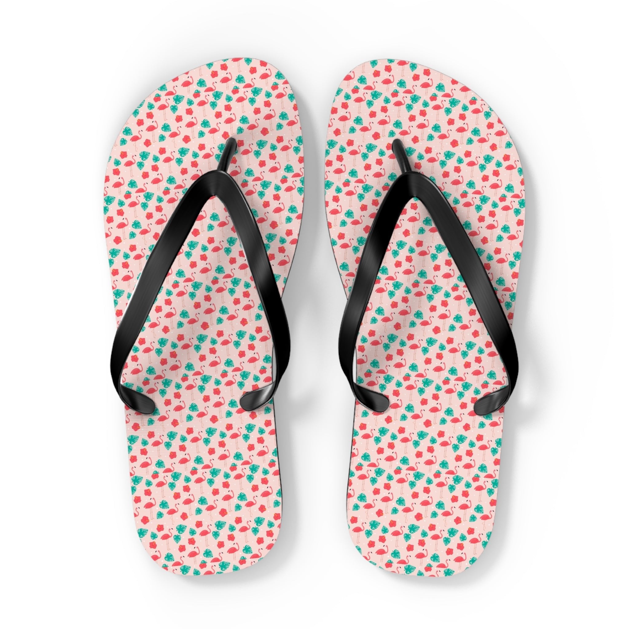 Mid - Century Retro Pink Flamingo Flip - Flops - POPvault