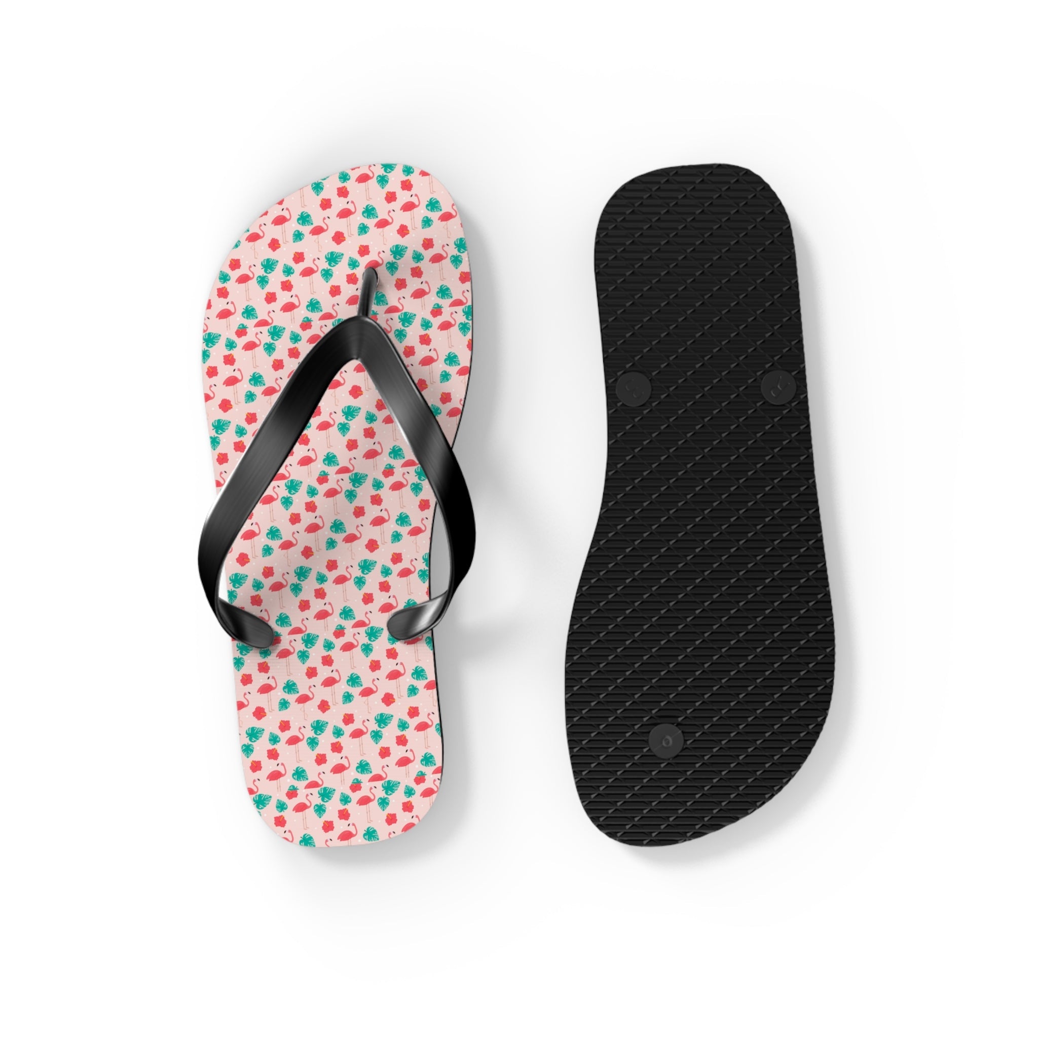 Mid - Century Retro Pink Flamingo Flip - Flops - POPvault