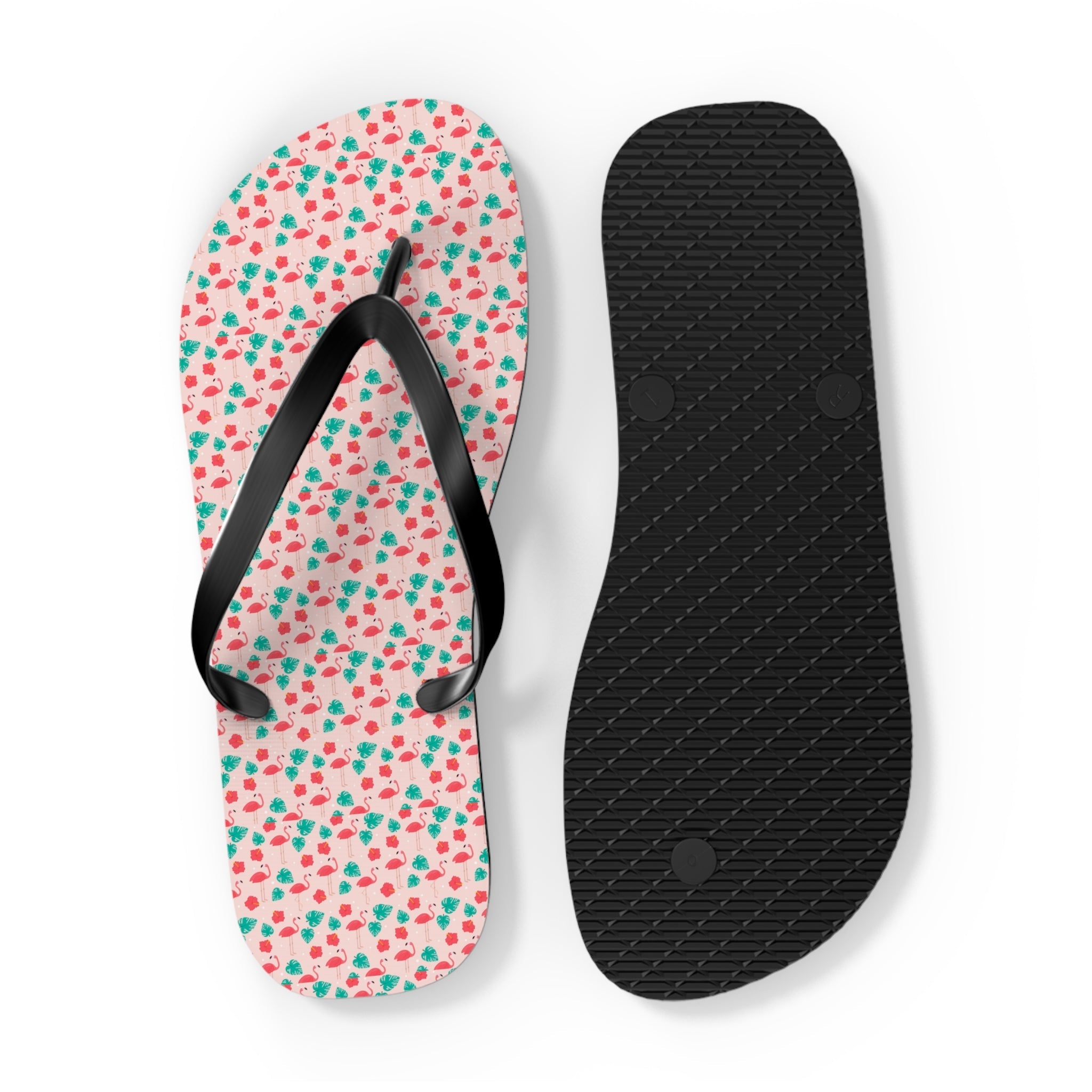 Mid - Century Retro Pink Flamingo Flip - Flops - POPvault