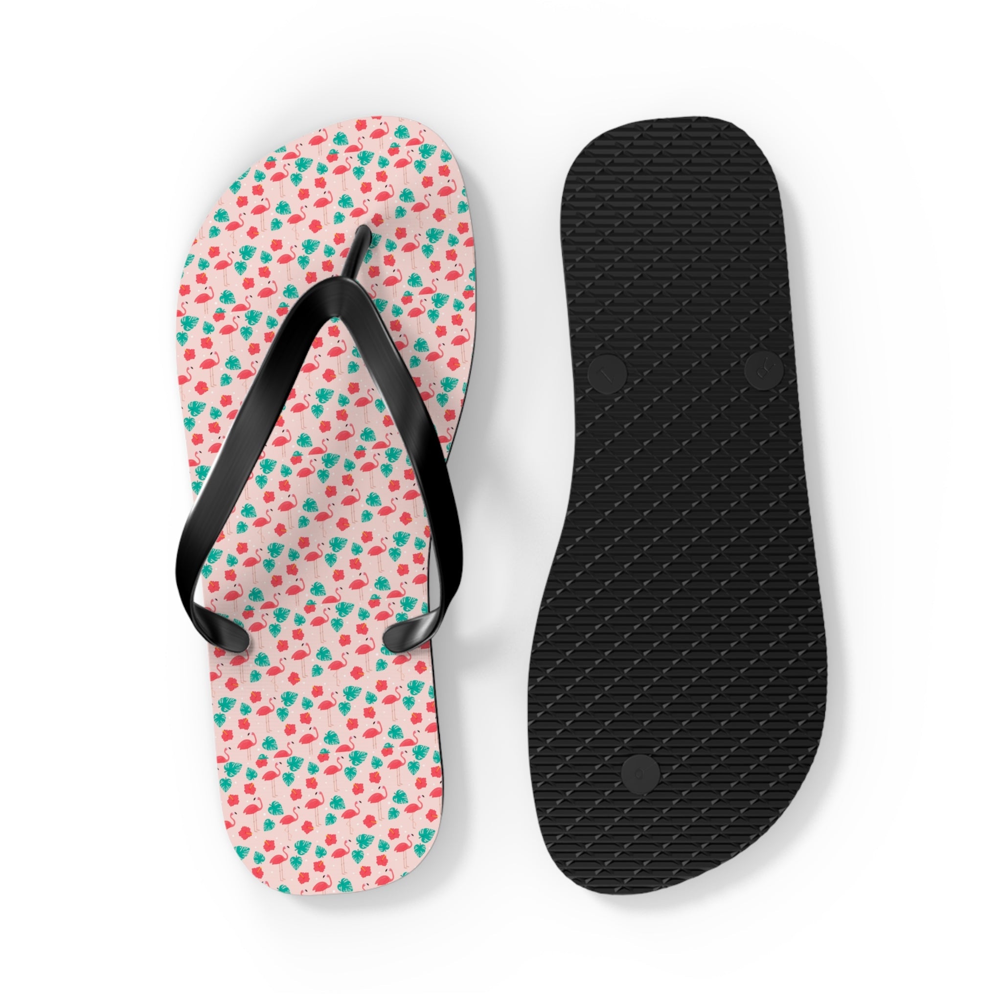 Mid - Century Retro Pink Flamingo Flip - Flops - POPvault