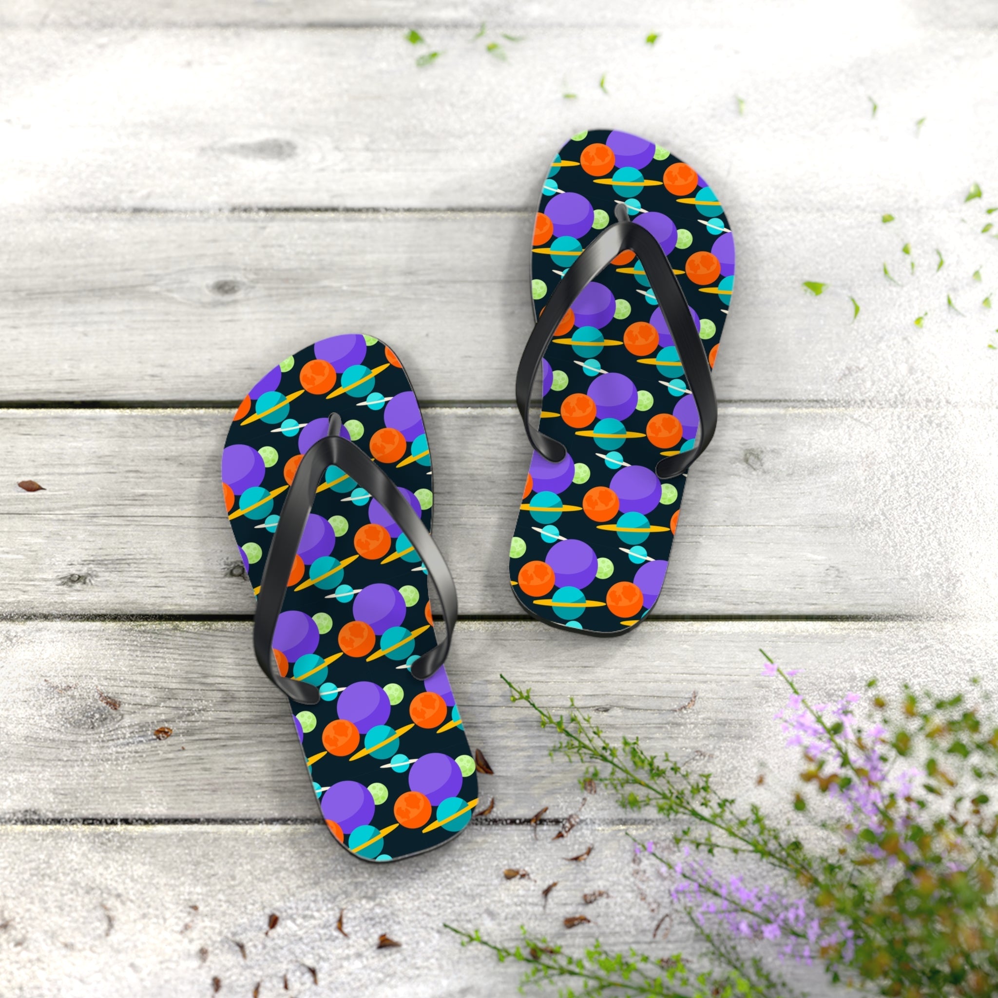 Mid - Century Retro Spaced Out Geometric Flip - Flops - POPvault
