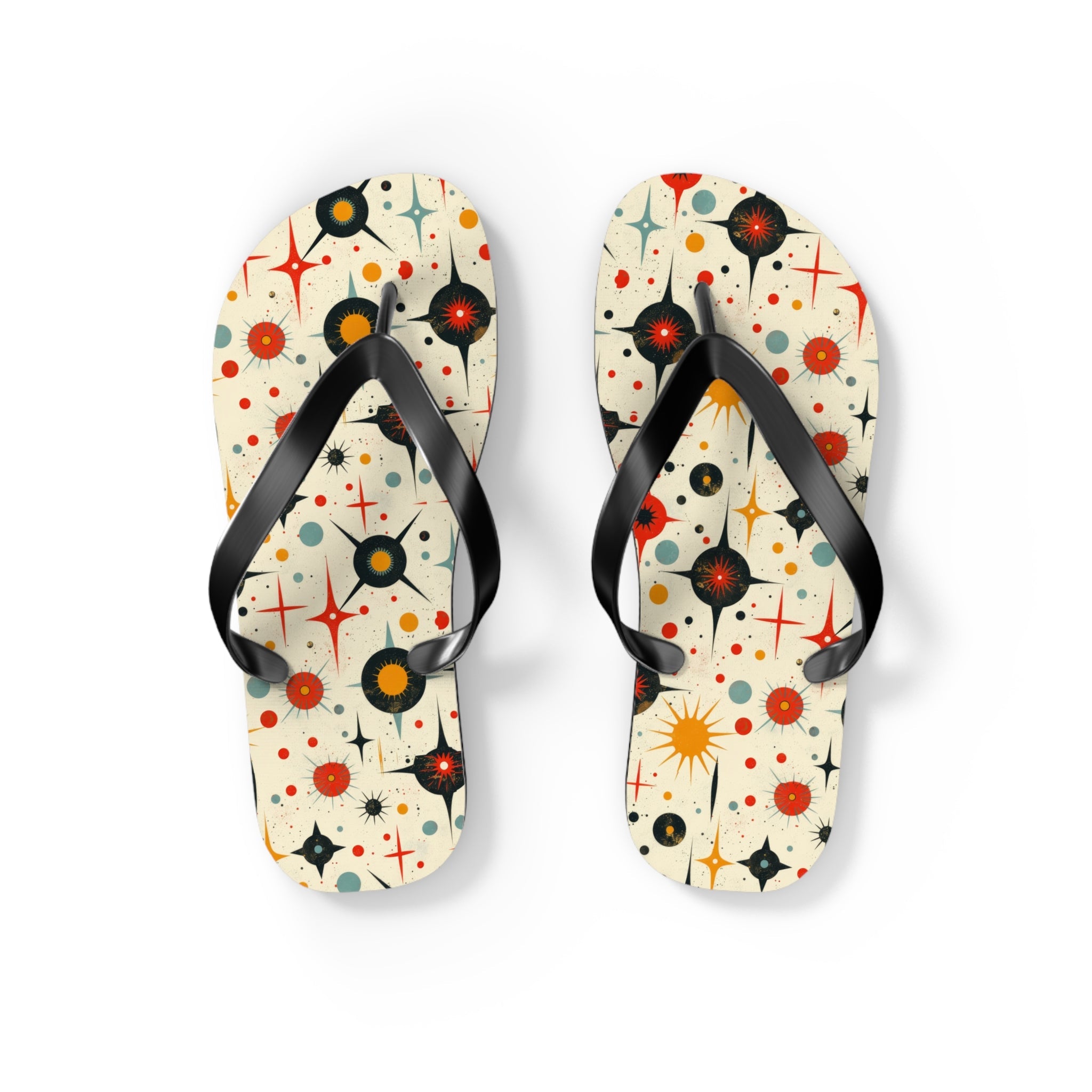 Mid - Century Retro Star Struck Geometric Flip - Flops - POPvault