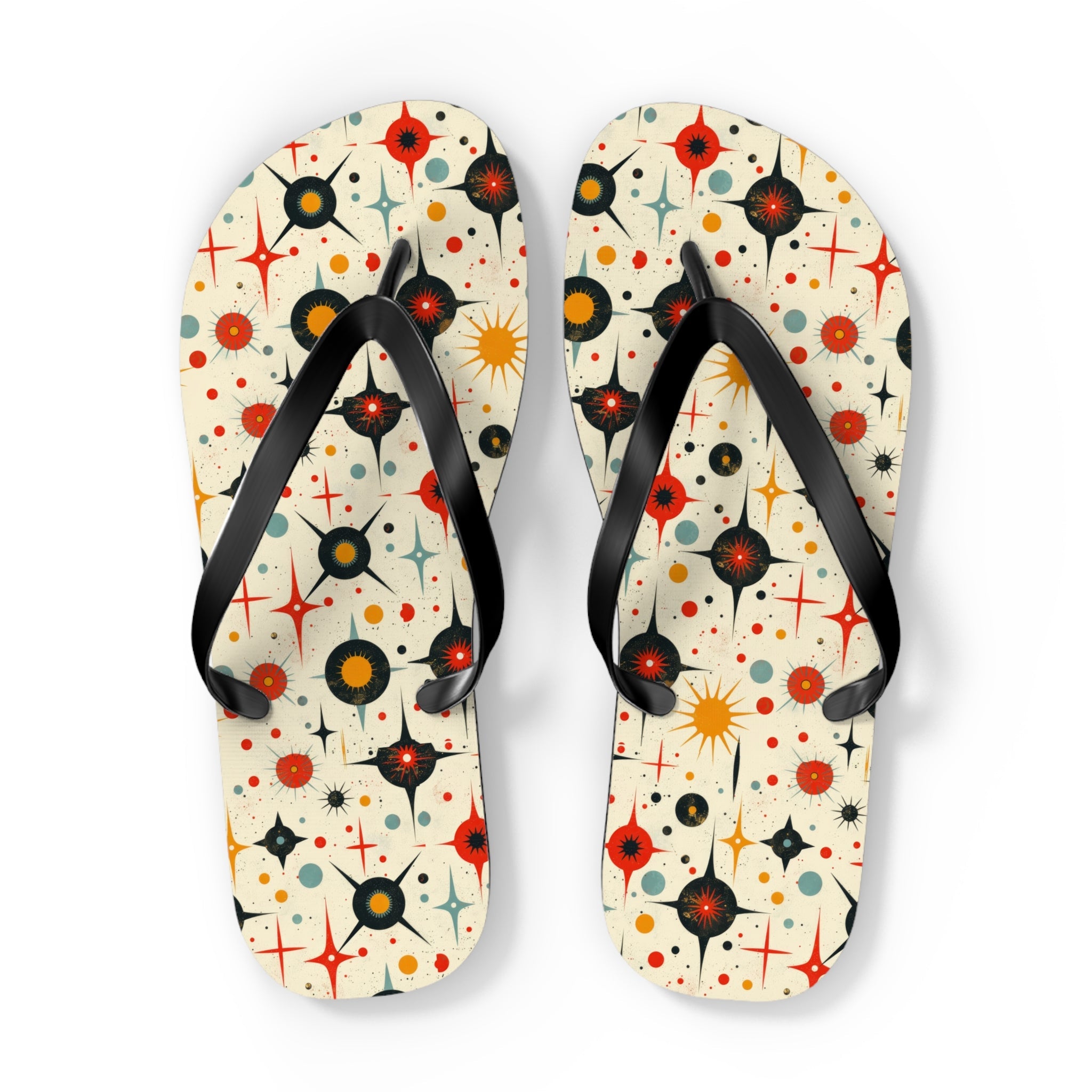 Mid - Century Retro Star Struck Geometric Flip - Flops - POPvault