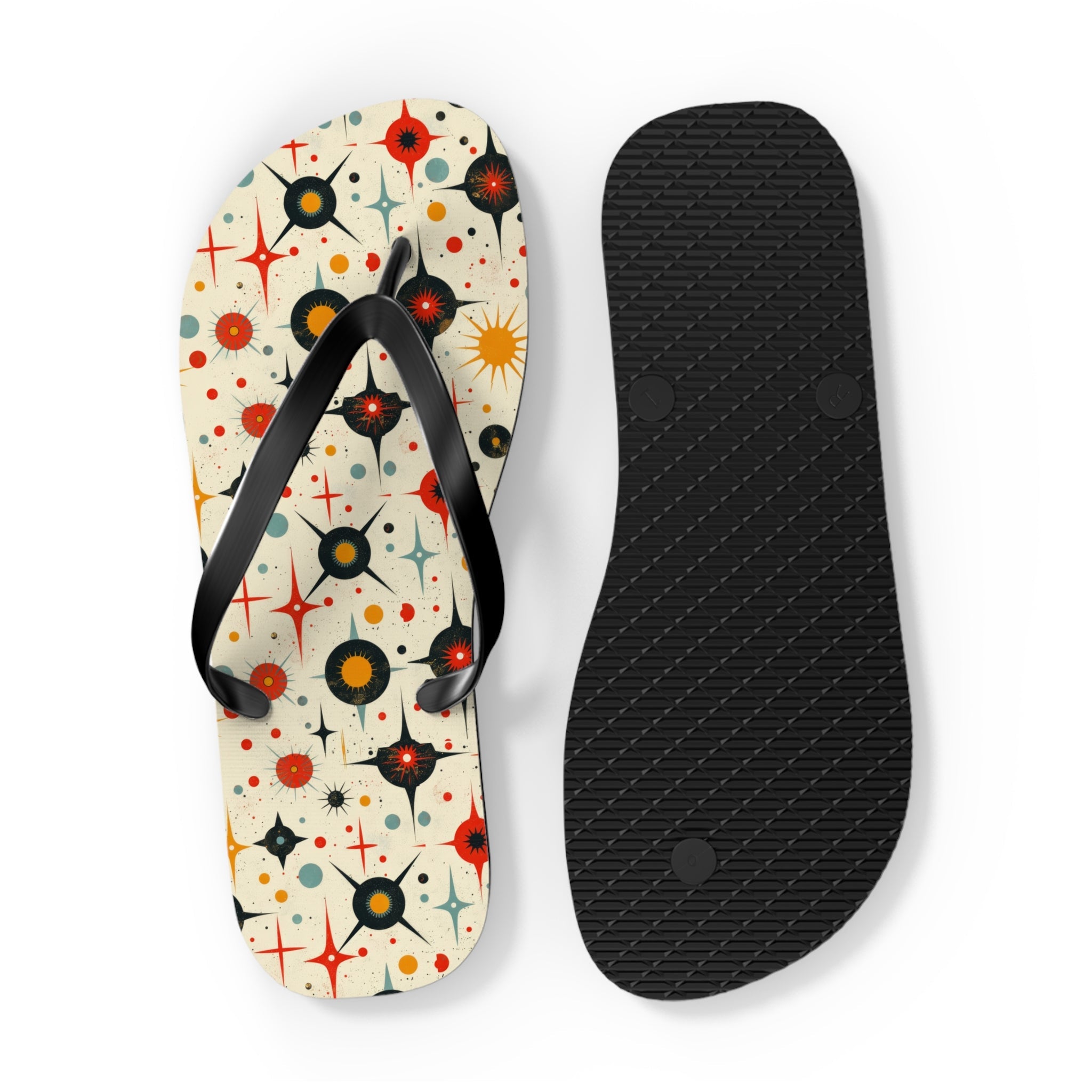 Mid - Century Retro Star Struck Geometric Flip - Flops - POPvault