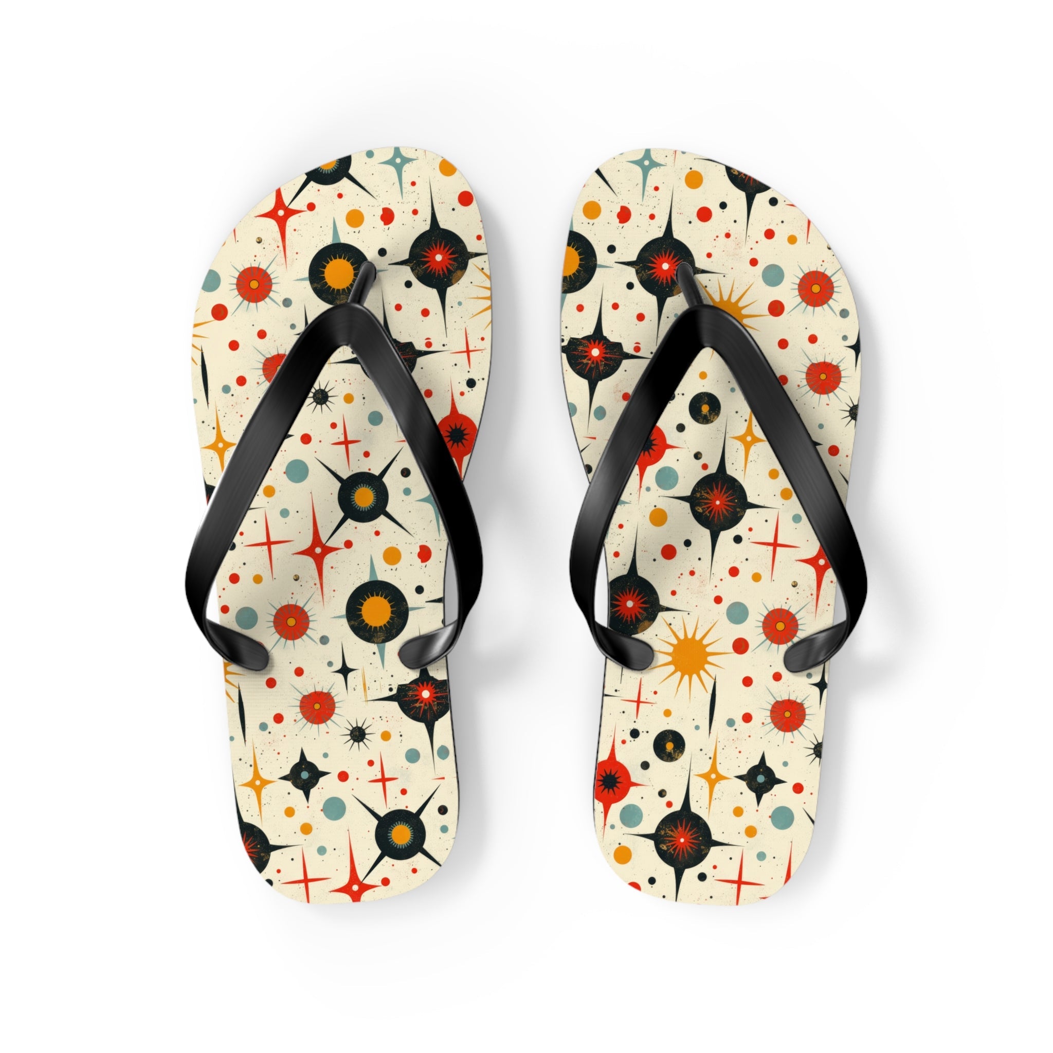 Mid - Century Retro Star Struck Geometric Flip - Flops - POPvault