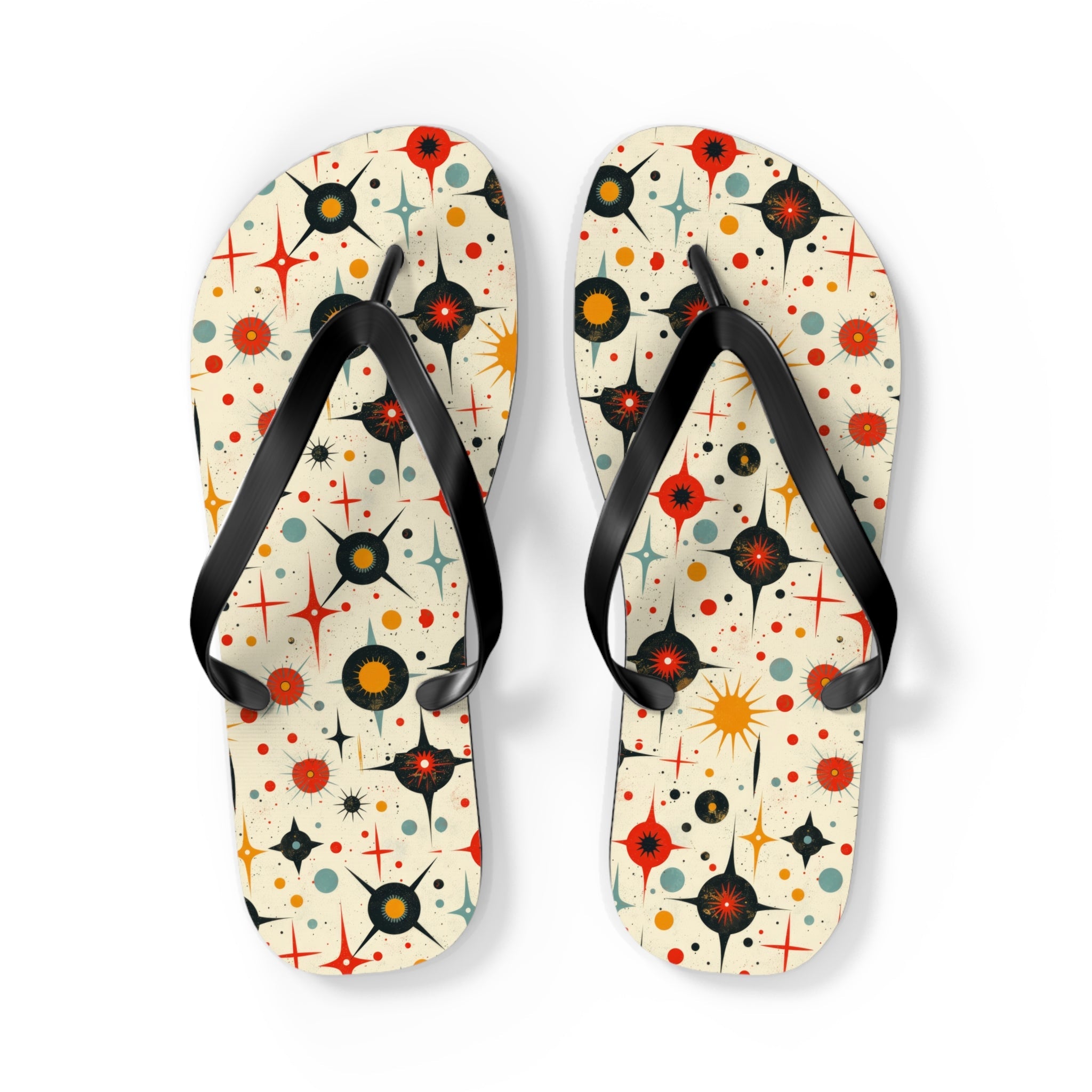Mid - Century Retro Star Struck Geometric Flip - Flops - POPvault