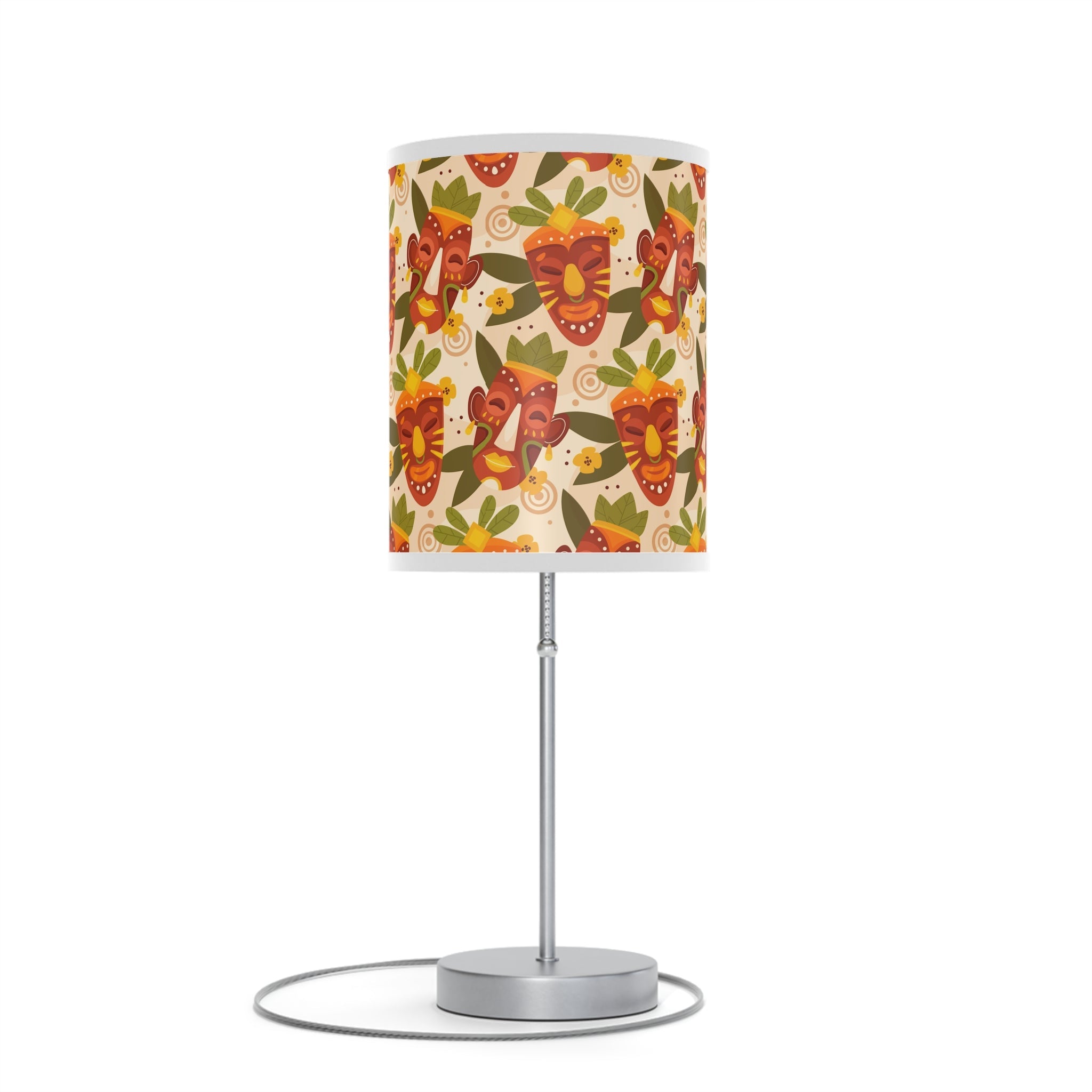 Mid - Century Retro Table Lamp — African Mask Geometric Shade (US/CA Plug) - POPvault