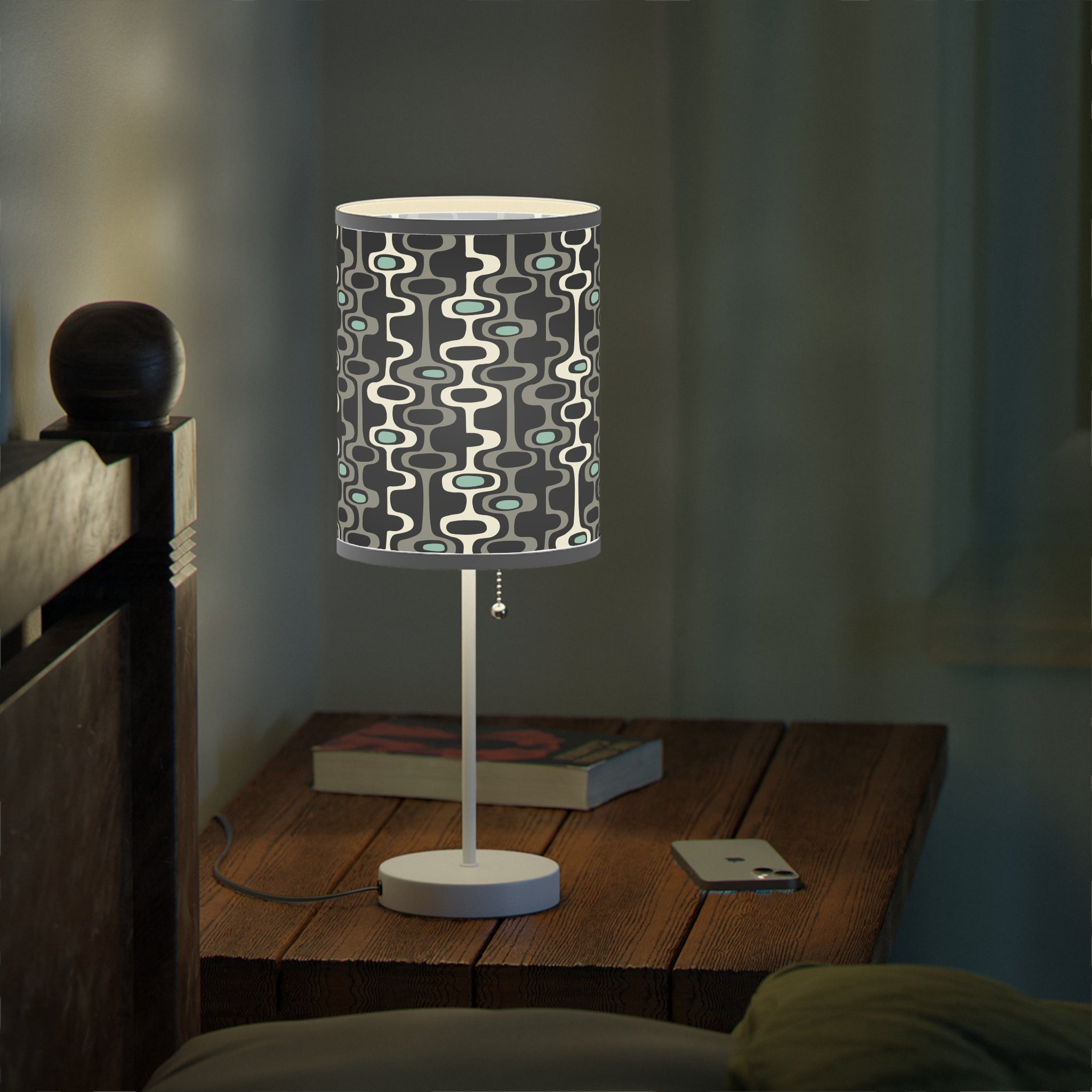 Mid - Century Retro Table Lamp — Black Geometric Shade (US/CA Plug) - POPvault