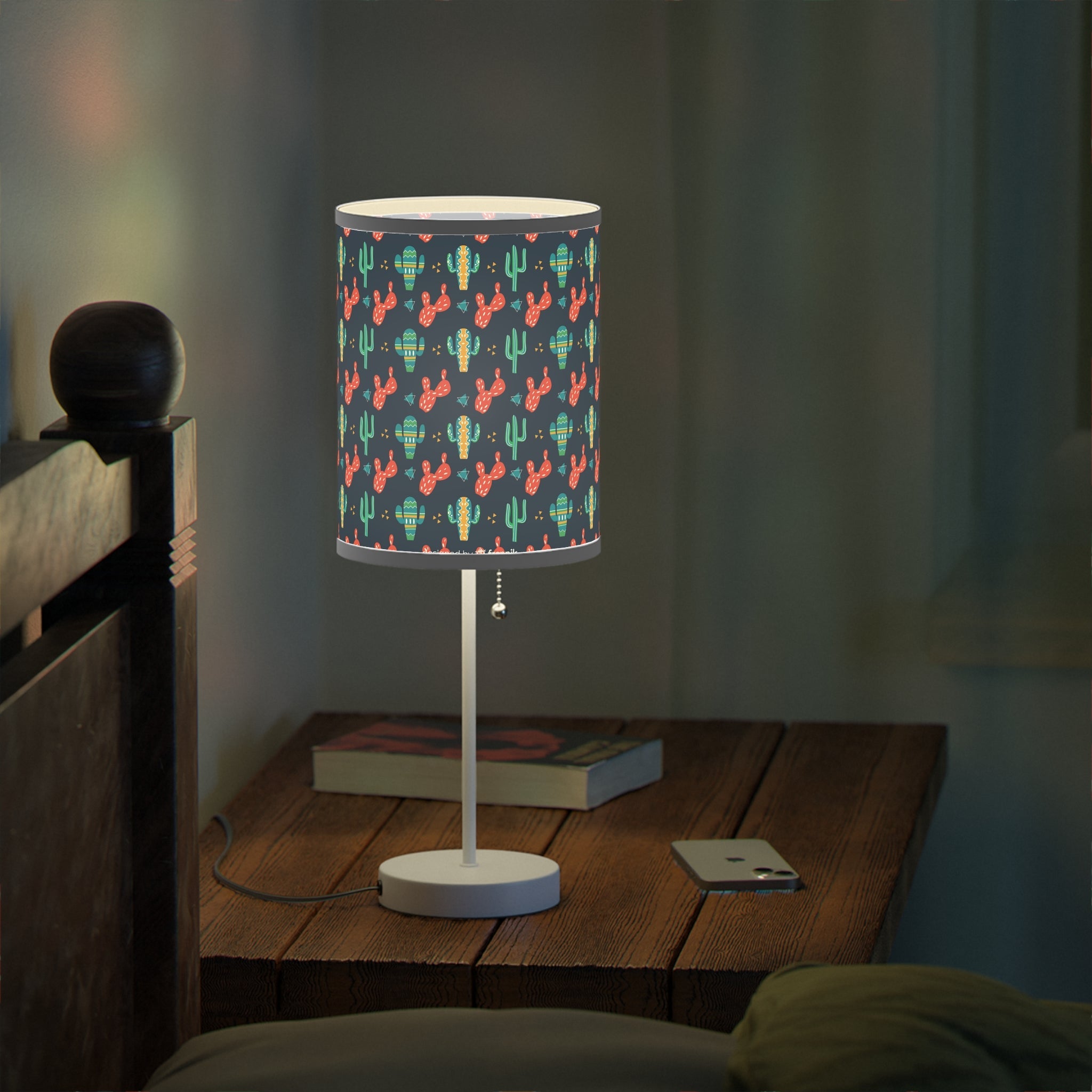 Mid - Century Retro Table Lamp — Cactus Garden Geometric Shade (US/CA Plug) - POPvault