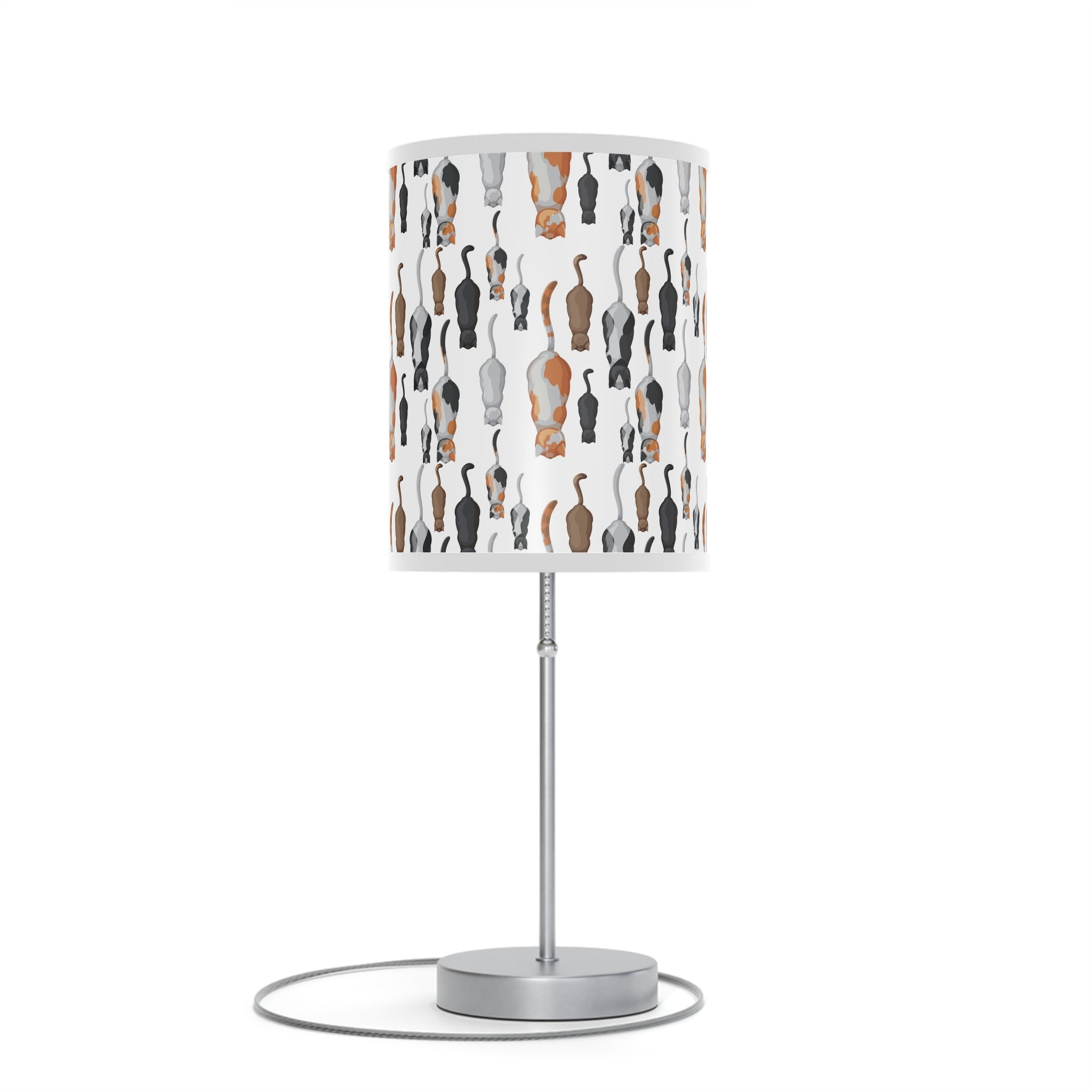 Mid - Century Retro Table Lamp — Cats Galore Geometric Shade (US/CA Plug) - POPvault