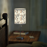 Mid - Century Retro Table Lamp — Cats Galore Geometric Shade (US/CA Plug) - POPvault