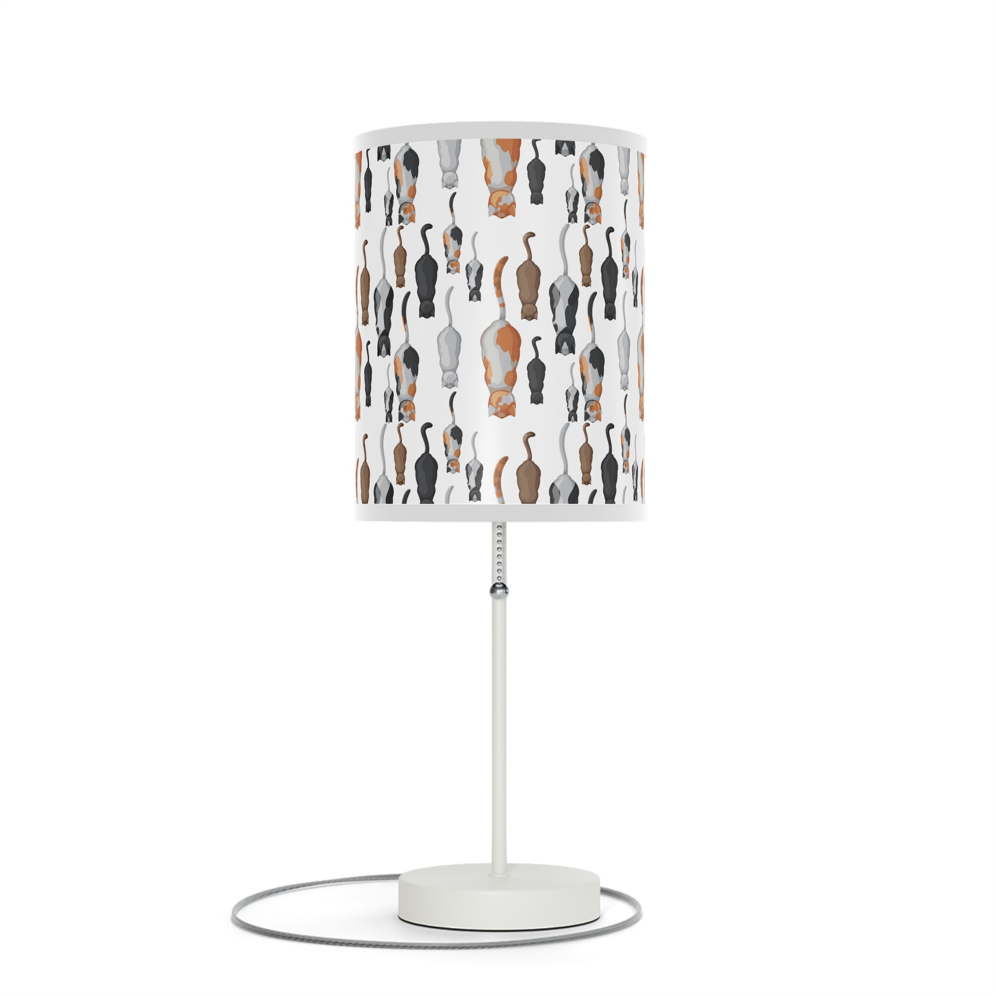 Mid - Century Retro Table Lamp — Cats Galore Geometric Shade (US/CA Plug) - POPvault