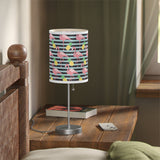 Mid - Century Retro Table Lamp — Flamingoes and Pineapples Geometric Shade (US/CA Plug) - POPvault