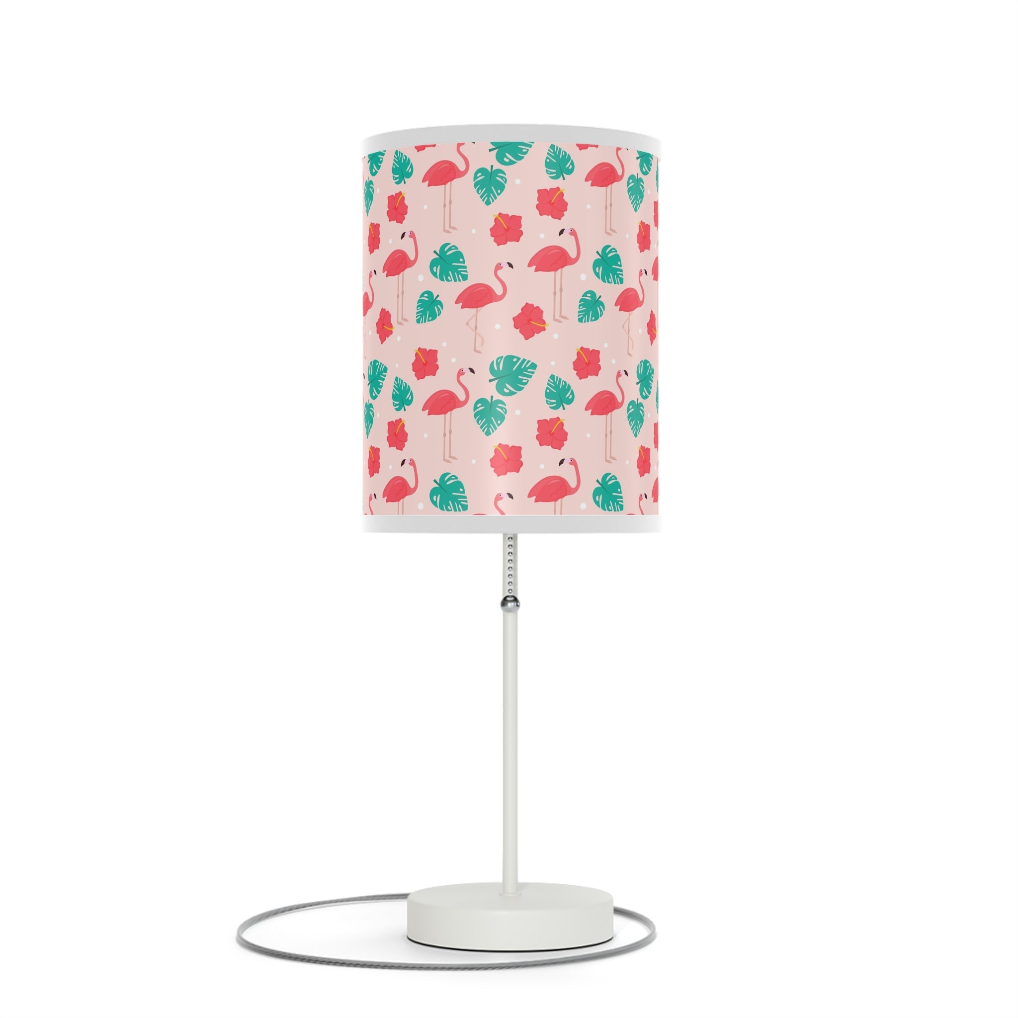 Mid - Century Retro Table Lamp — Flamingos Geometric Shade (US/CA Plug) - POPvault