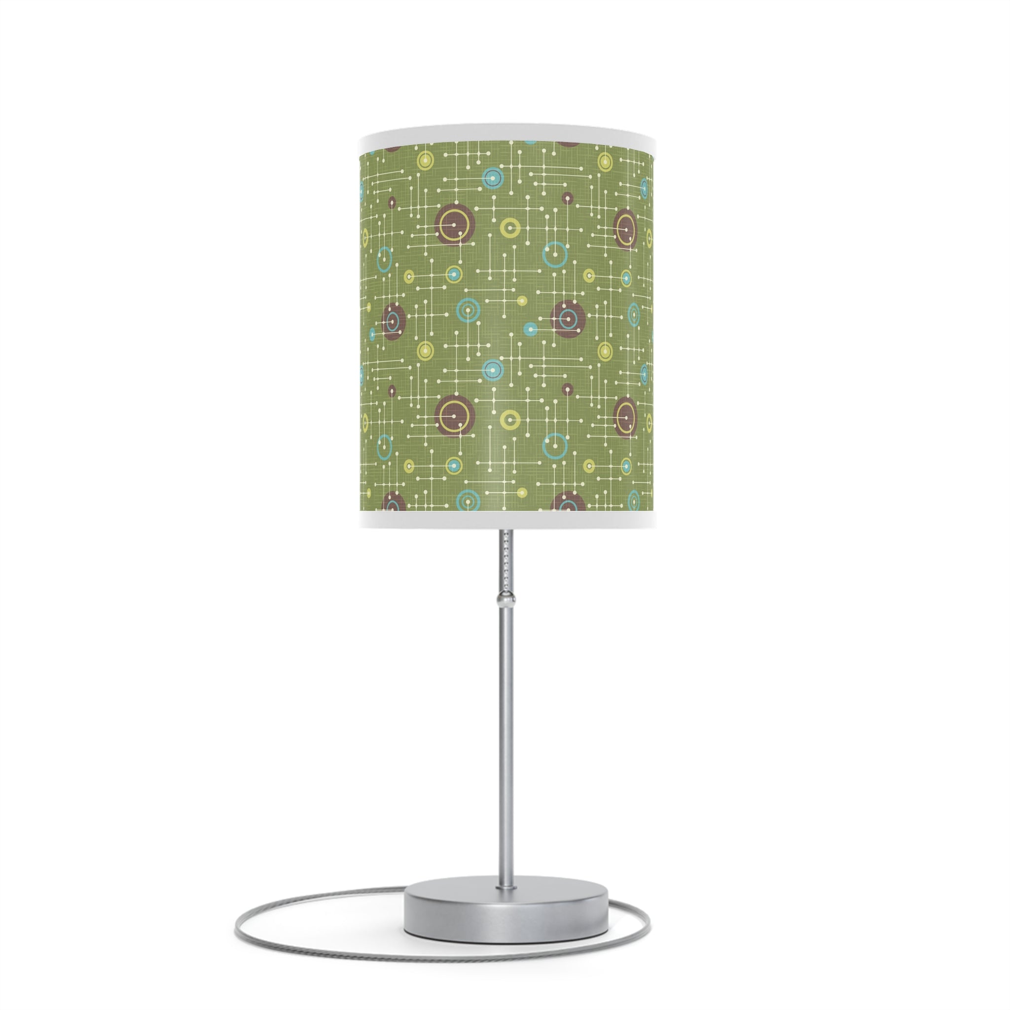 Mid - Century Retro Table Lamp — Green Geometric Shade (US/CA Plug) - POPvault