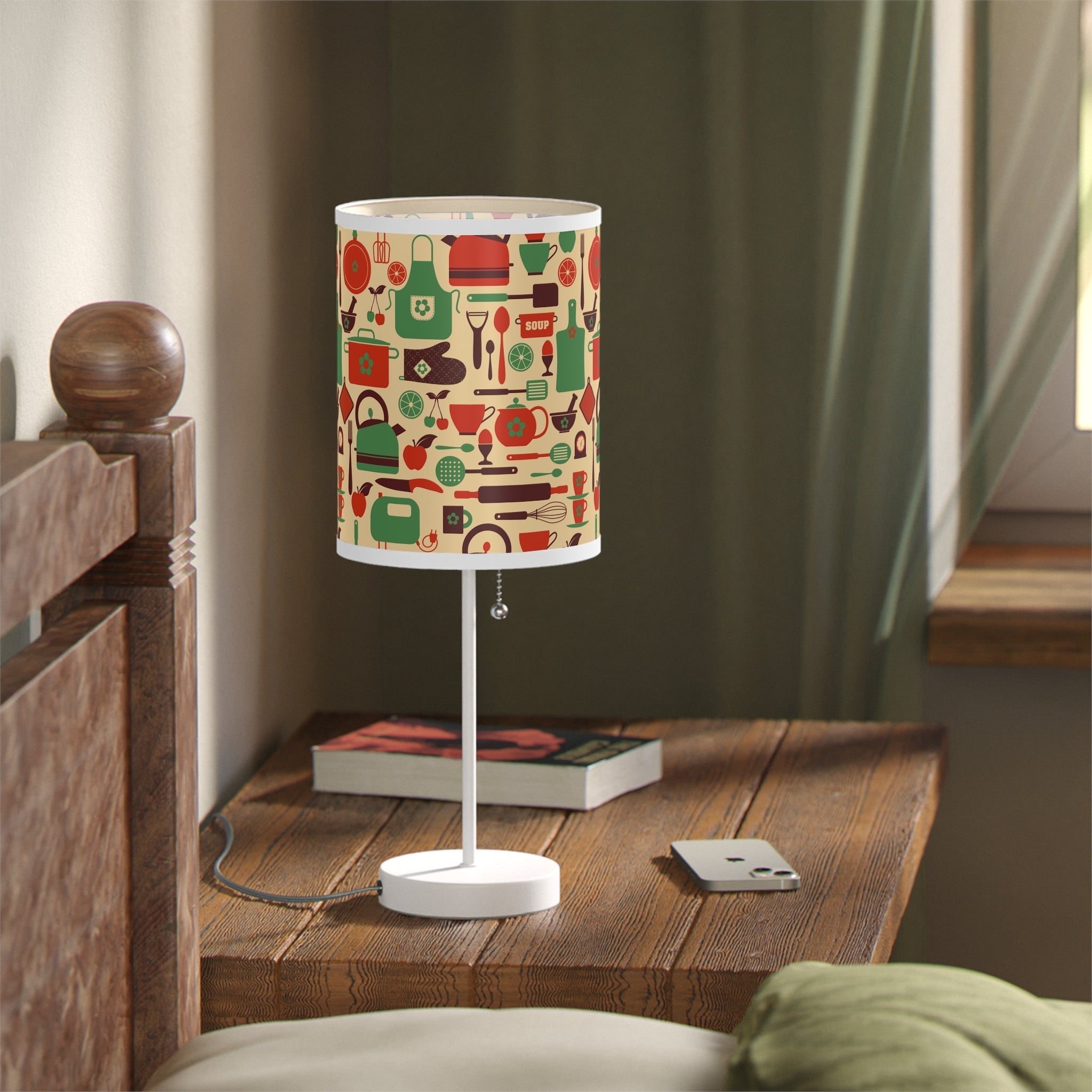 Mid - Century Retro Table Lamp — Kitchen Gadgets Geometric Shade (US/CA Plug) - POPvault
