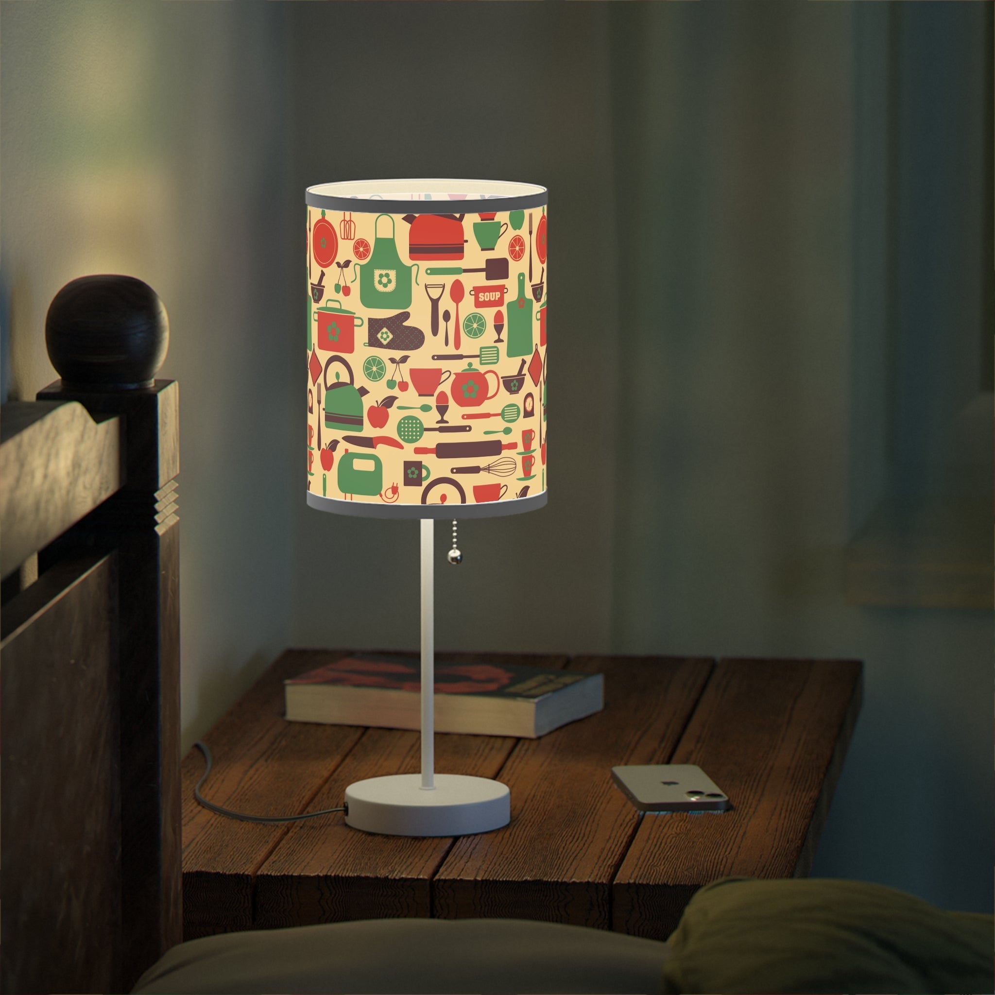 Mid - Century Retro Table Lamp — Kitchen Gadgets Geometric Shade (US/CA Plug) - POPvault