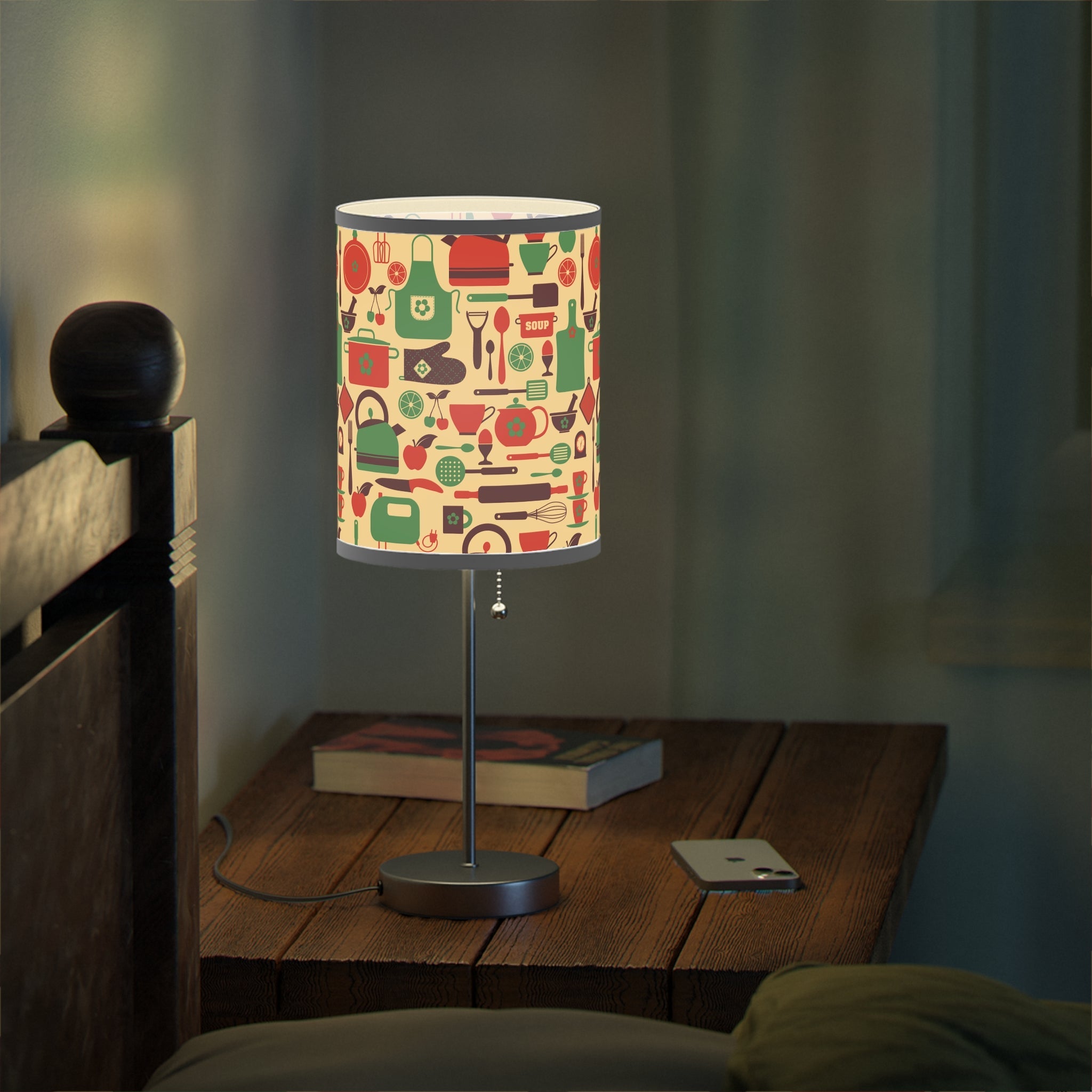 Mid - Century Retro Table Lamp — Kitchen Gadgets Geometric Shade (US/CA Plug) - POPvault