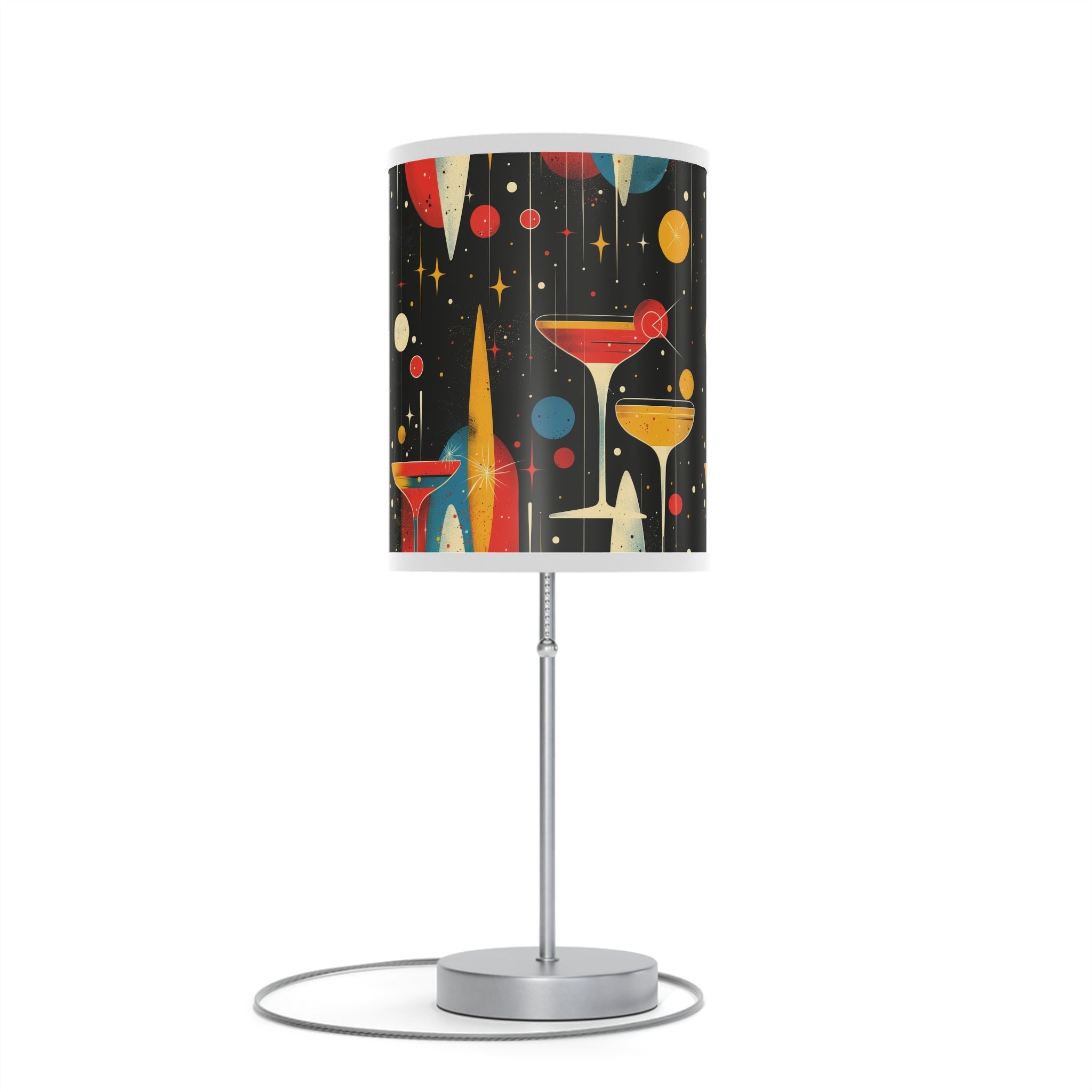 Mid - Century Retro Table Lamp — Martini Geometric Shade (US/CA Plug) - POPvault