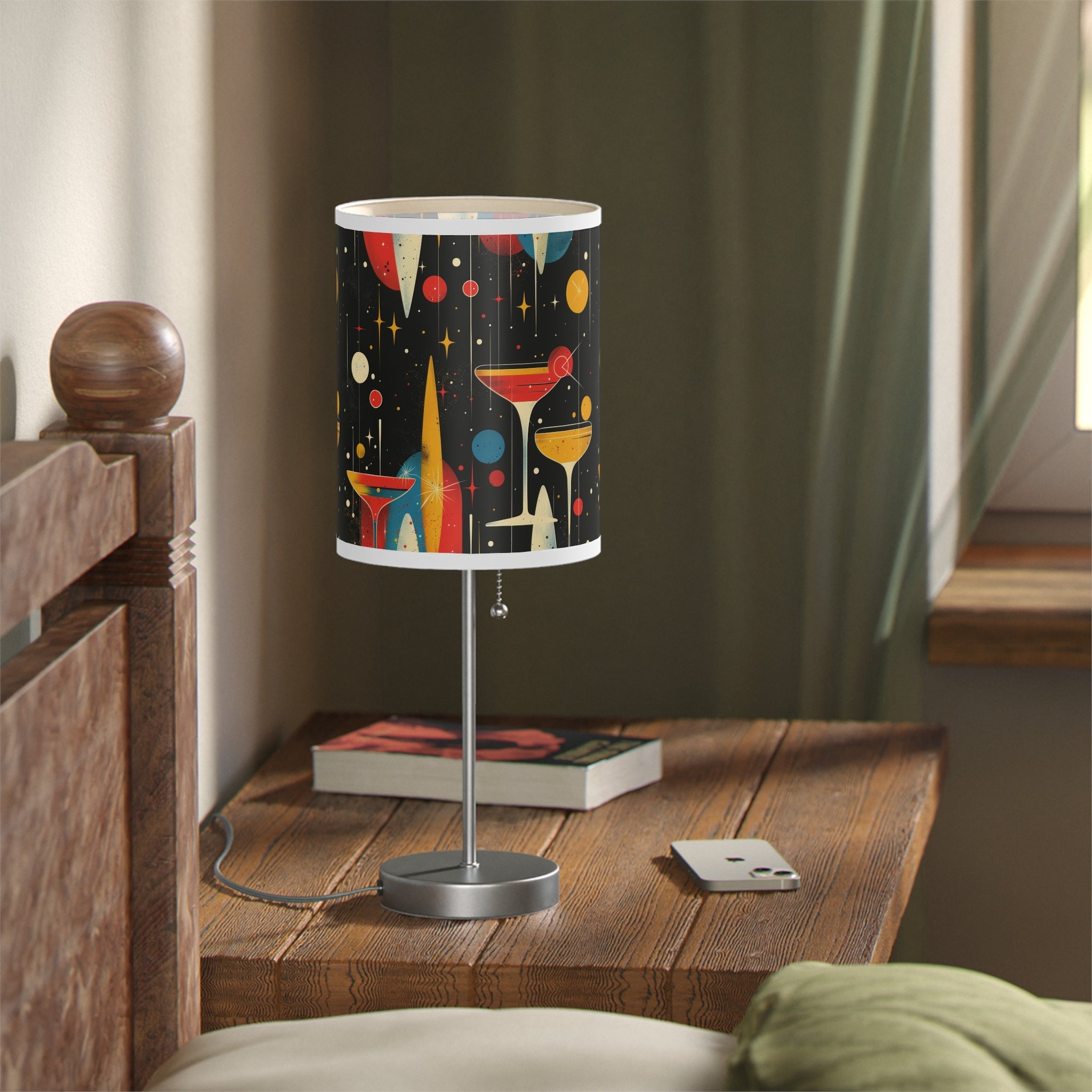 Mid - Century Retro Table Lamp — Martini Geometric Shade (US/CA Plug) - POPvault