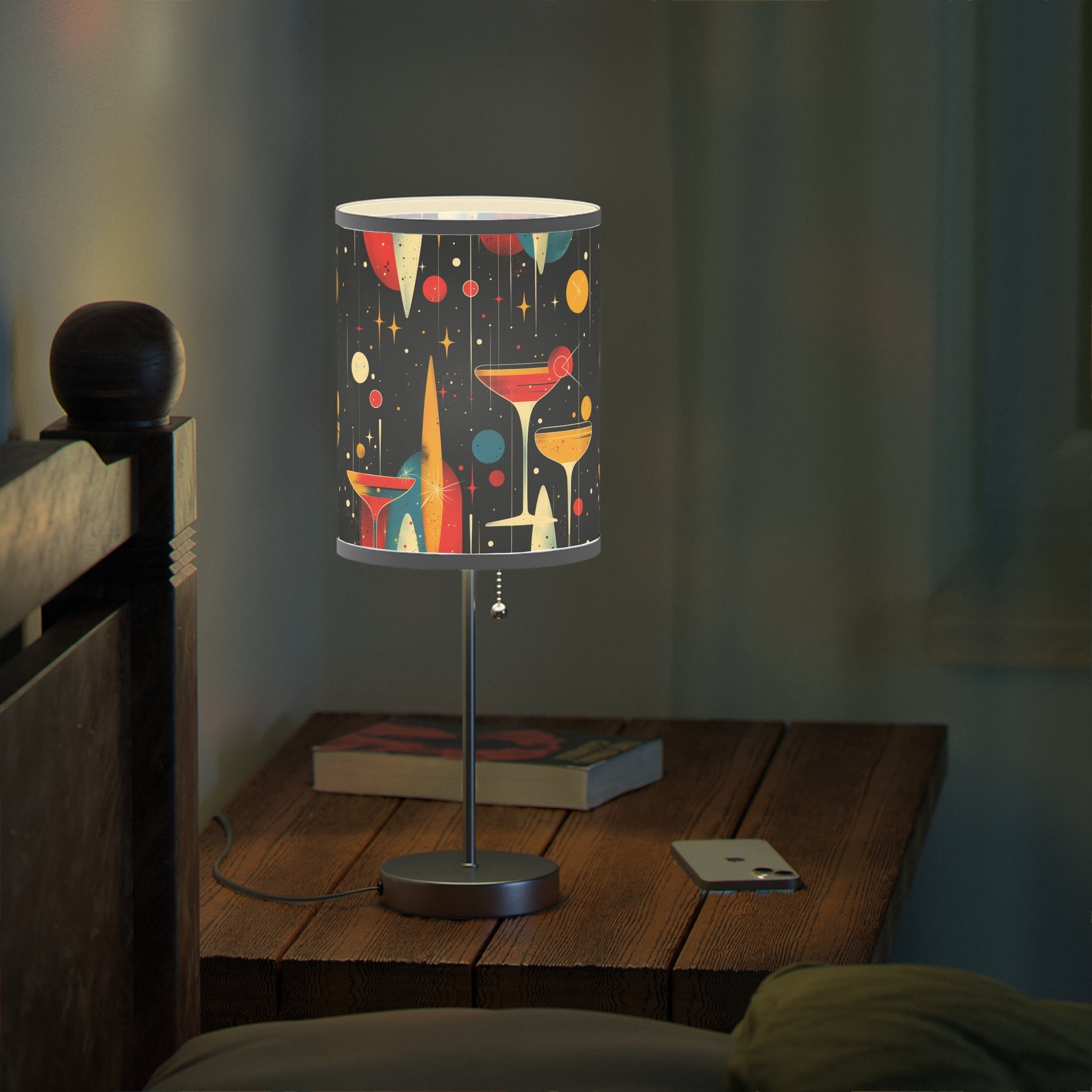 Mid - Century Retro Table Lamp — Martini Geometric Shade (US/CA Plug) - POPvault