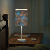 Mid - Century Retro Table Lamp — Orange and Blue Fans Geometric Shade (US/CA Plug) - POPvault