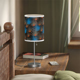 Mid - Century Retro Table Lamp — Orange and Blue Fans Geometric Shade (US/CA Plug) - POPvault