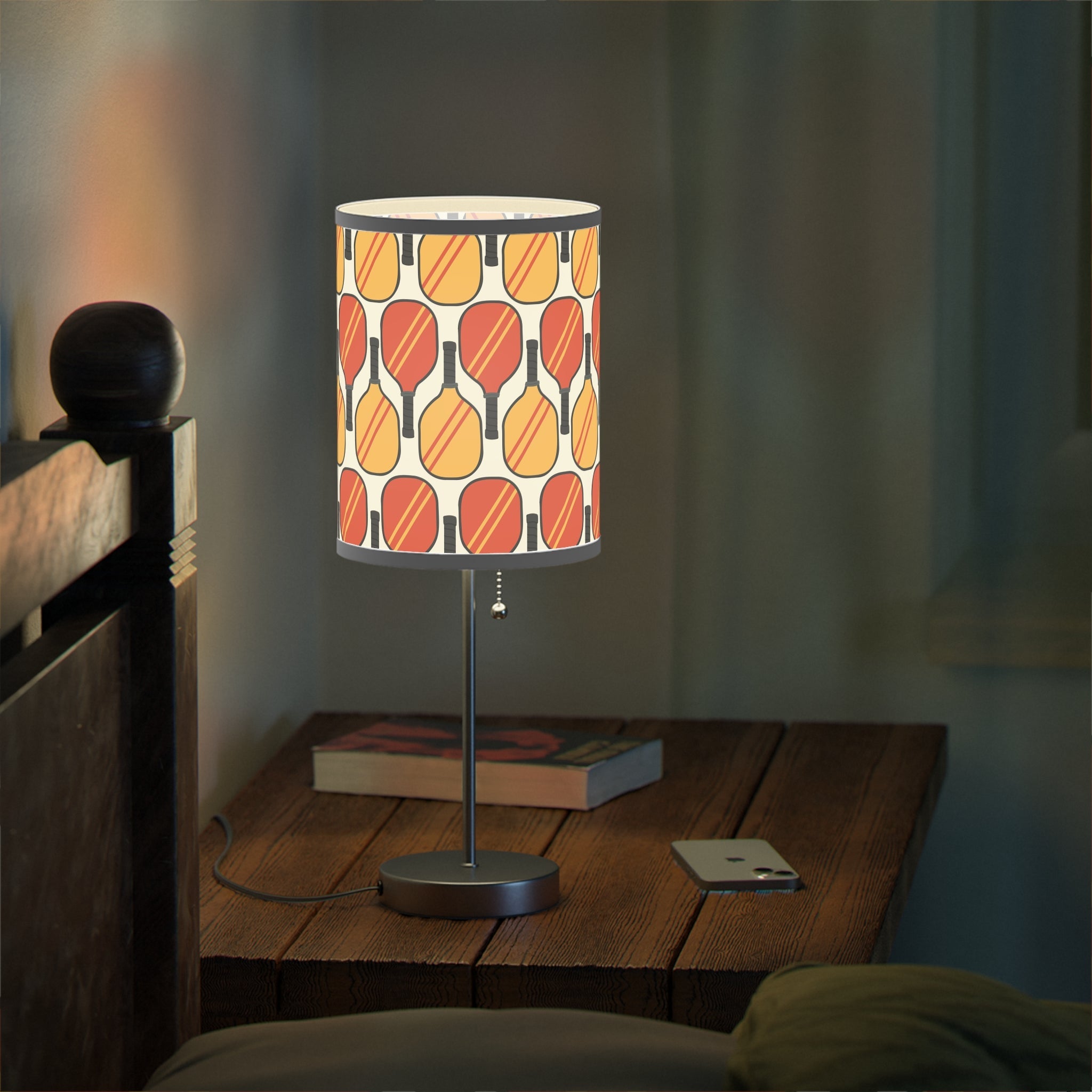 Mid - Century Retro Table Lamp — Pickleball Geometric Shade (US/CA Plug) - POPvault