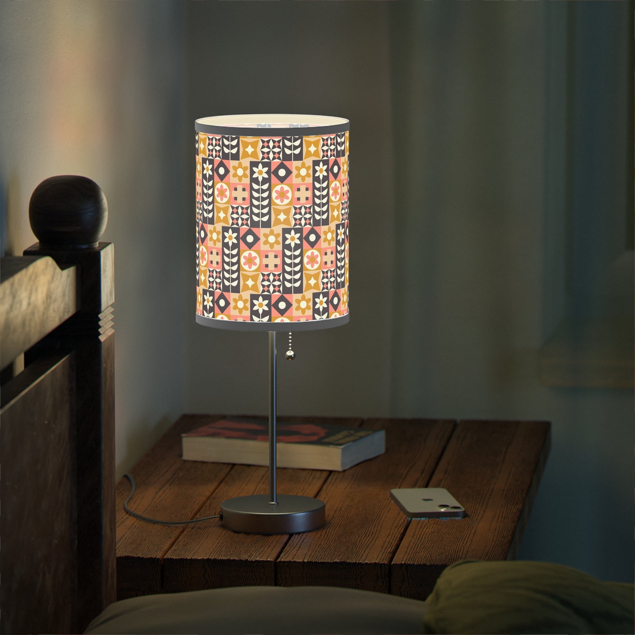 Mid - Century Retro Table Lamp — Scandinavian Geometric Shade (US/CA Plug) - POPvault