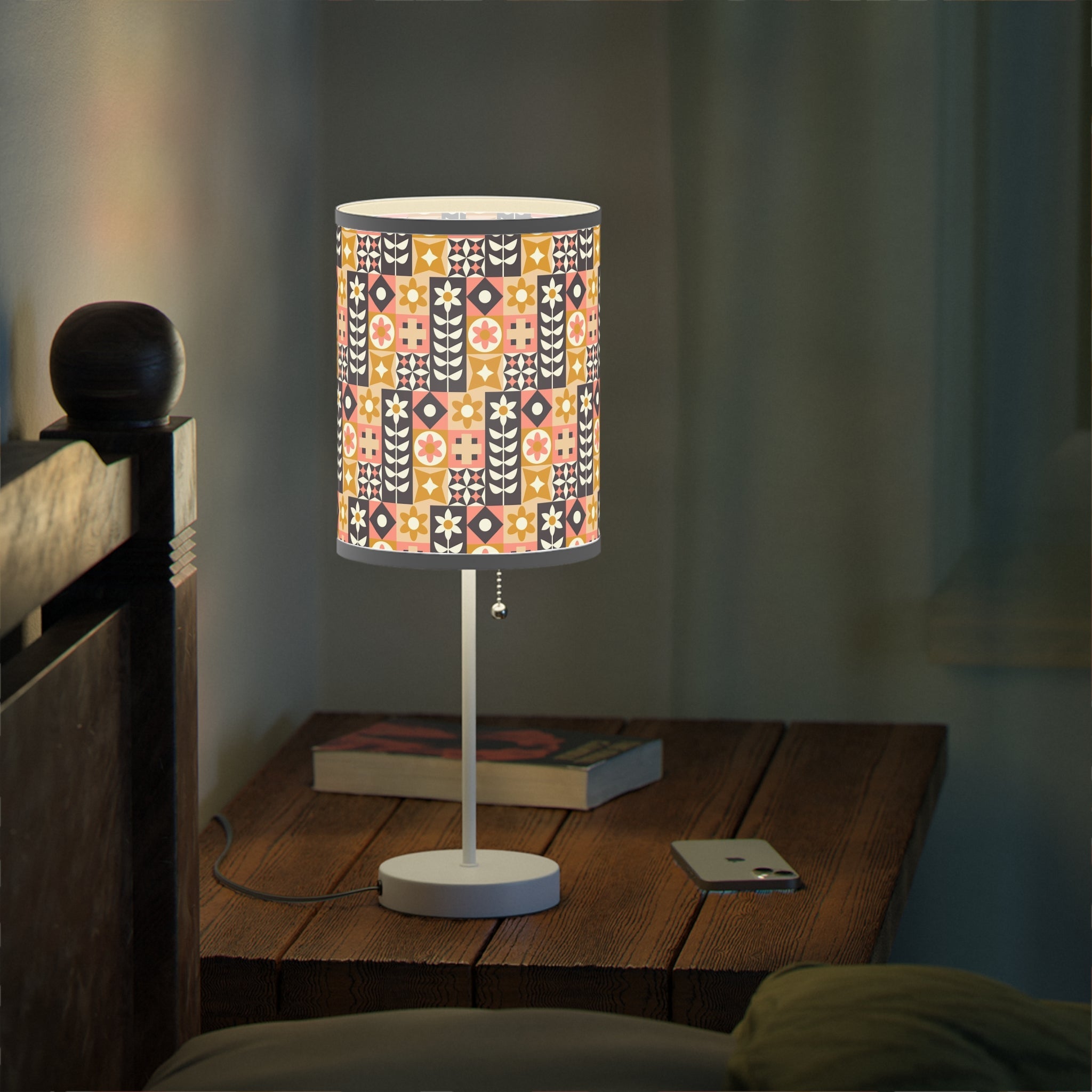 Mid - Century Retro Table Lamp — Scandinavian Geometric Shade (US/CA Plug) - POPvault