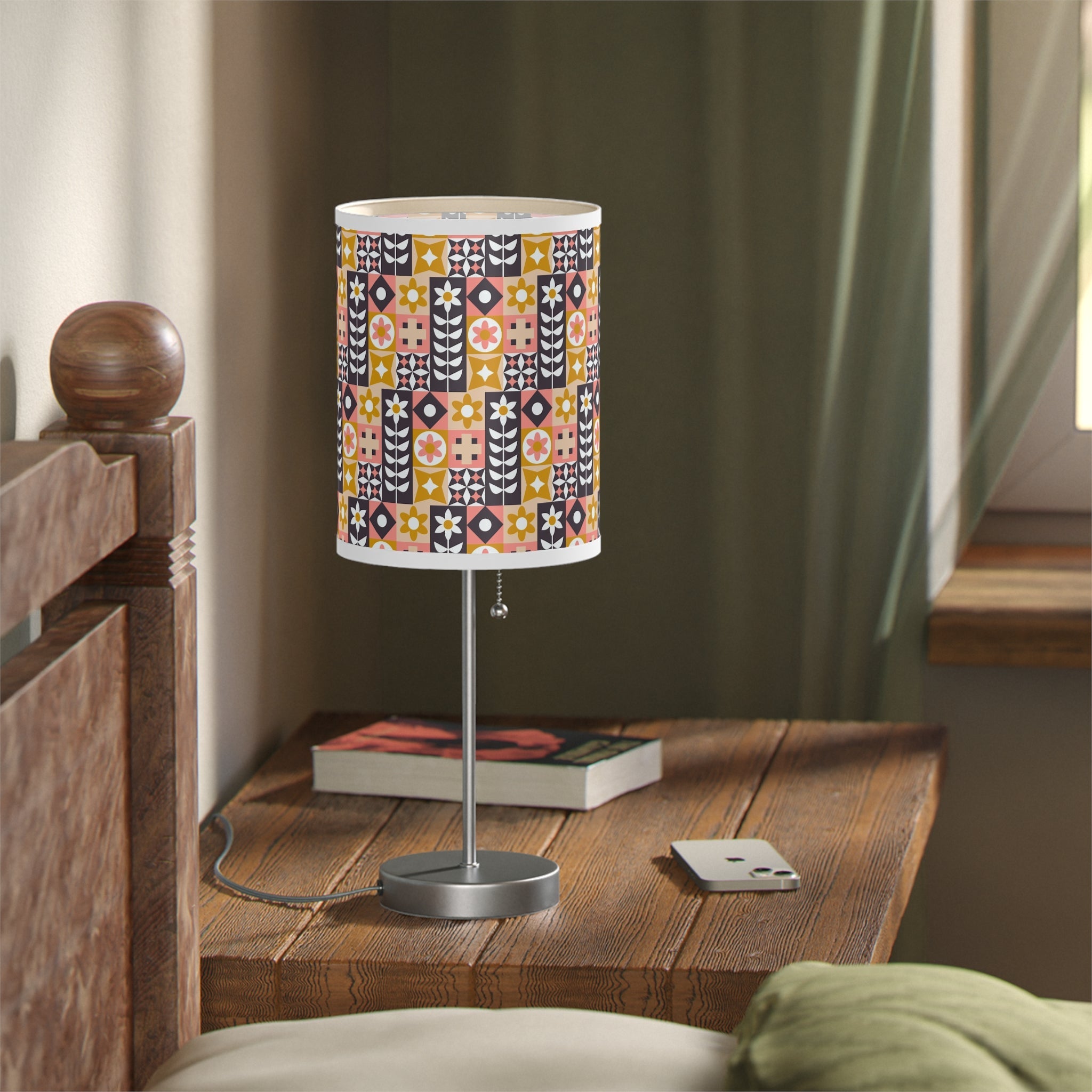 Mid - Century Retro Table Lamp — Scandinavian Geometric Shade (US/CA Plug) - POPvault