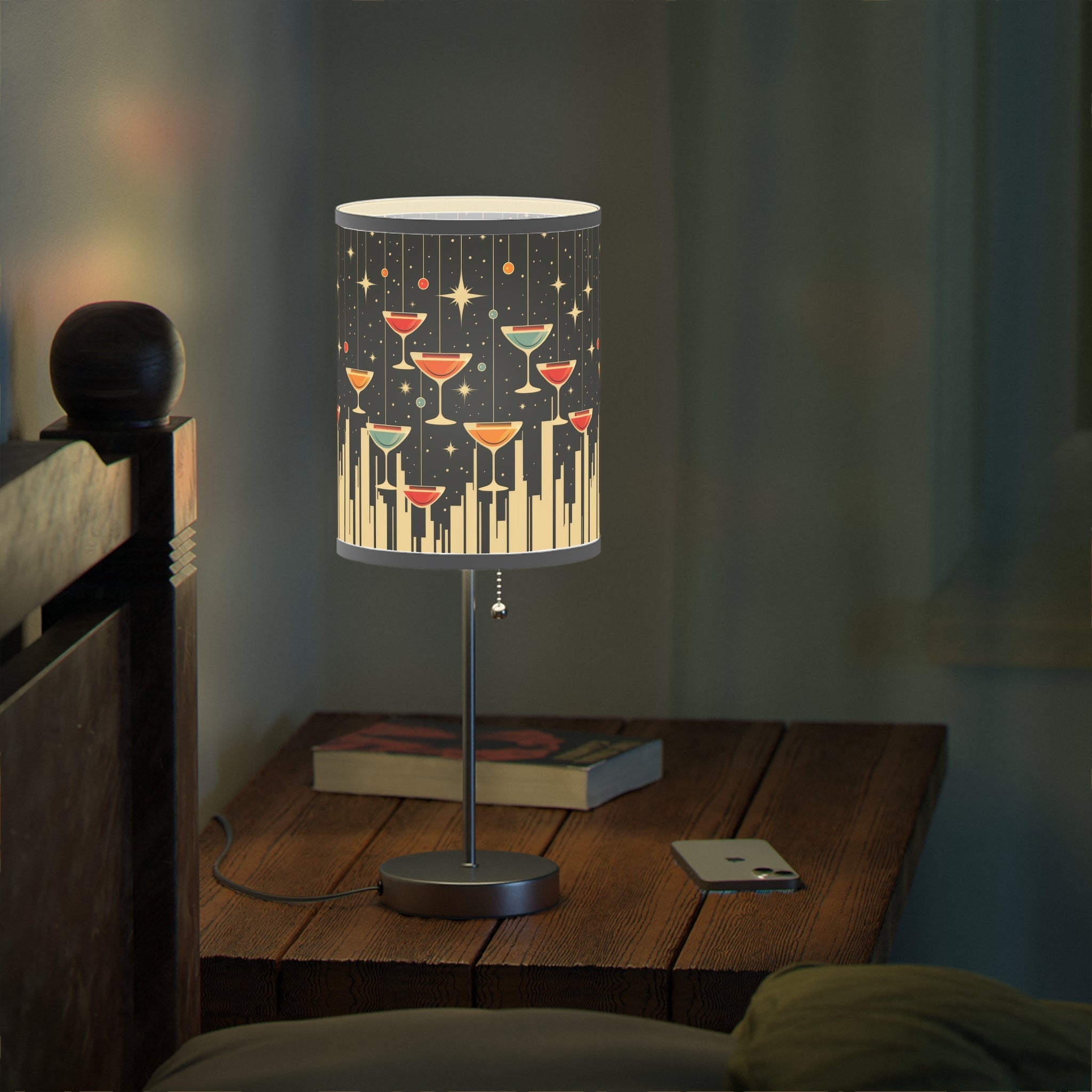 Mid - Century Retro Table Lamp — Space Age Cocktail Party Geometric Shade (US/CA Plug) - POPvault