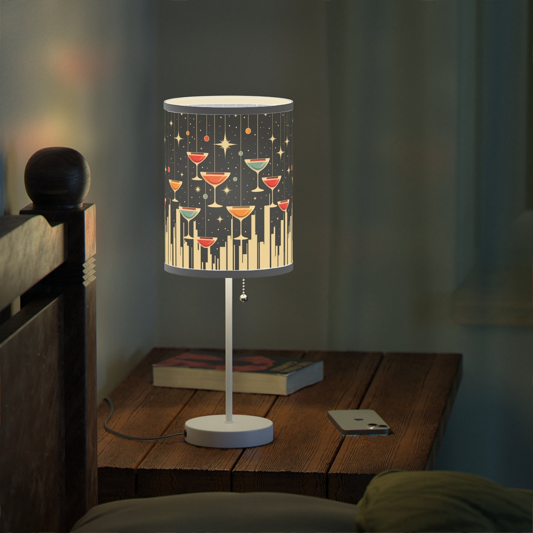 Mid - Century Retro Table Lamp — Space Age Cocktail Party Geometric Shade (US/CA Plug) - POPvault