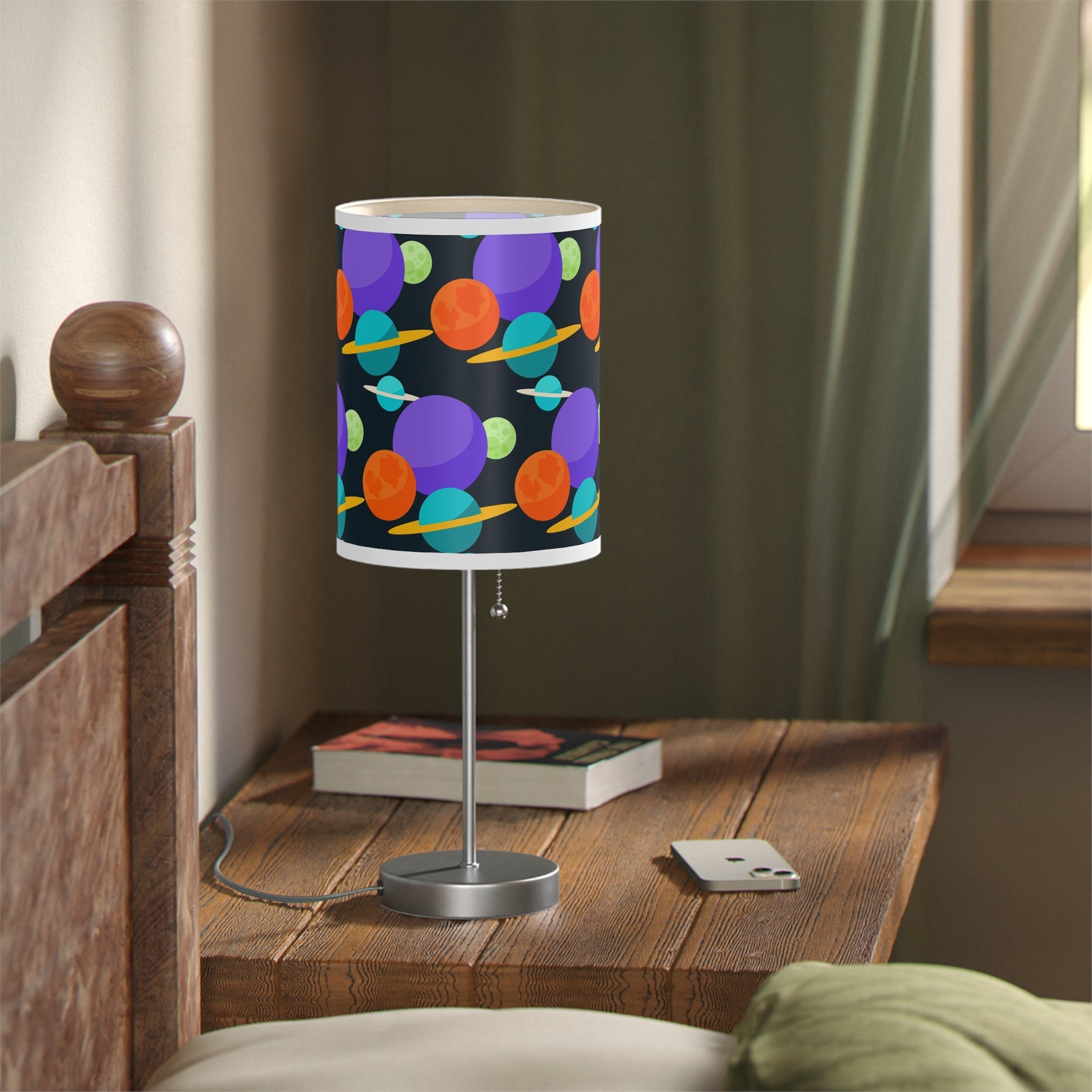 Mid - Century Retro Table Lamp — Spaced Out Geometric Shade (US/CA Plug) - POPvault