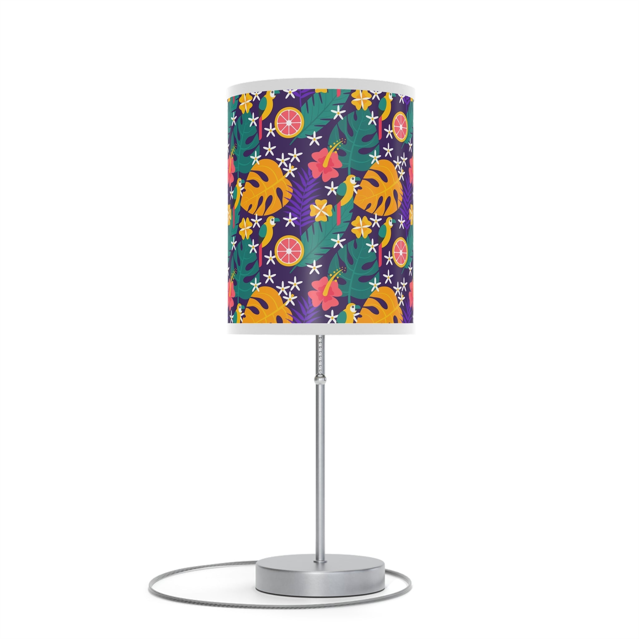 Mid - Century Retro Table Lamp — Tropical Geometric Shade (US/CA Plug) - POPvault