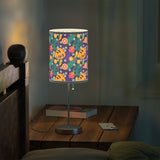 Mid - Century Retro Table Lamp — Tropical Geometric Shade (US/CA Plug) - POPvault