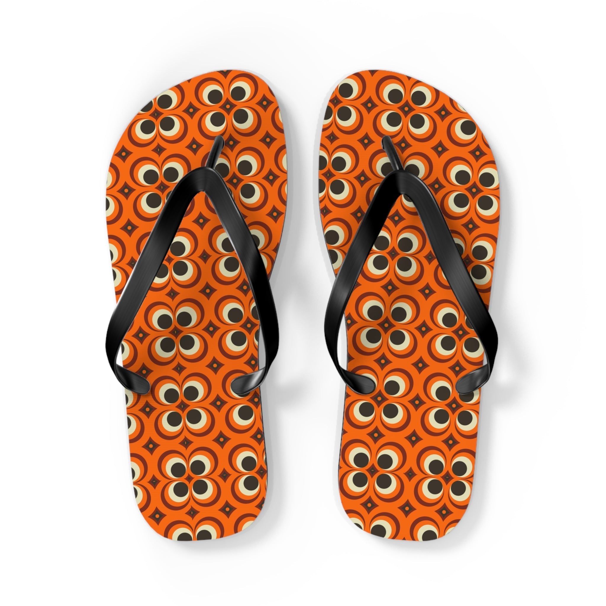 Mid - Century Retro Too Cool Orange Trip Flip - Flops - POPvault