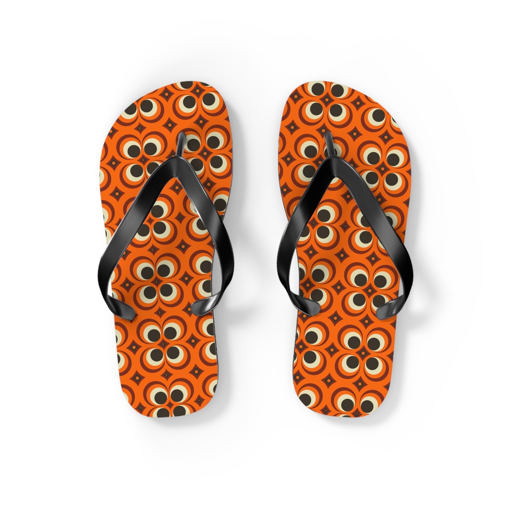Mid - Century Retro Too Cool Orange Trip Flip - Flops - POPvault