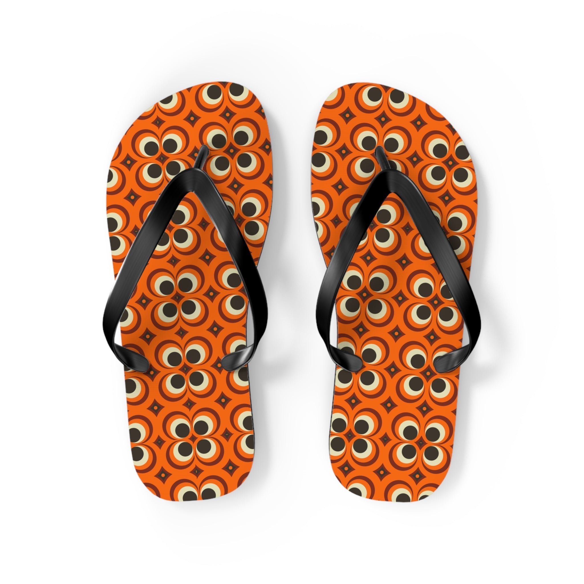 Mid - Century Retro Too Cool Orange Trip Flip - Flops - POPvault