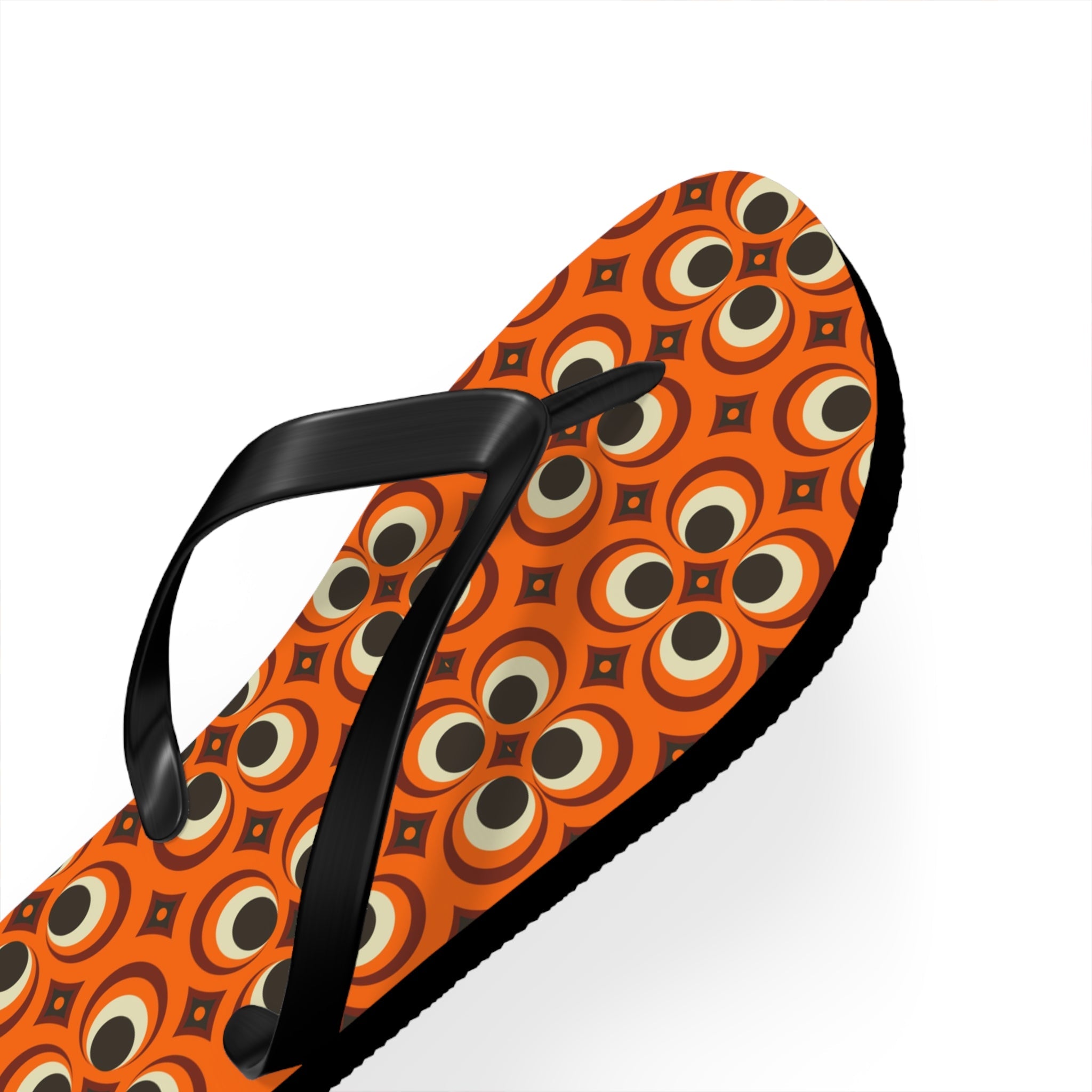 Mid - Century Retro Too Cool Orange Trip Flip - Flops - POPvault