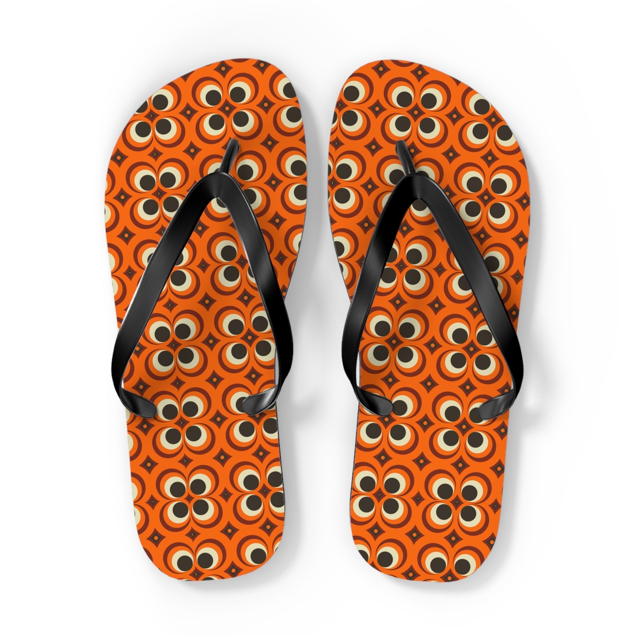Mid - Century Retro Too Cool Orange Trip Flip - Flops - POPvault