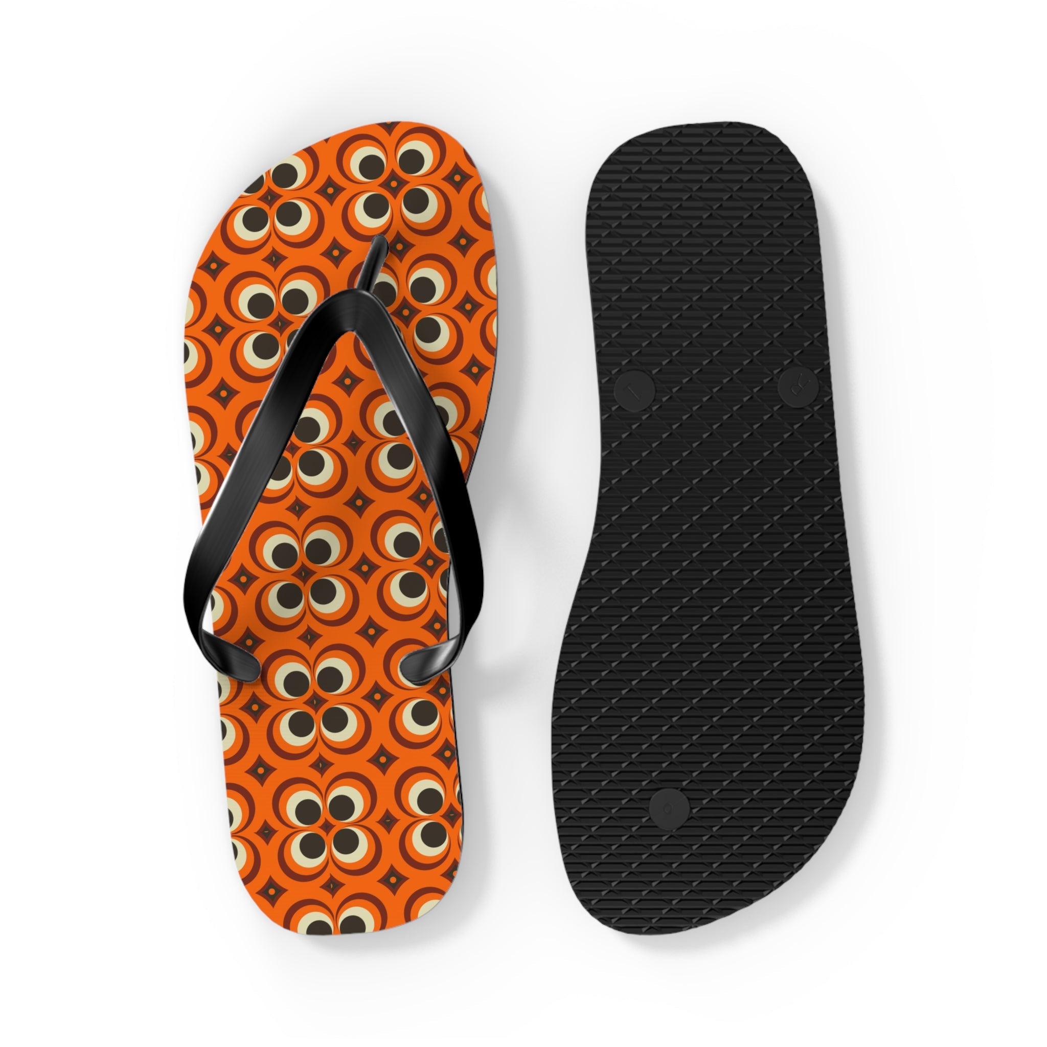 Mid - Century Retro Too Cool Orange Trip Flip - Flops - POPvault
