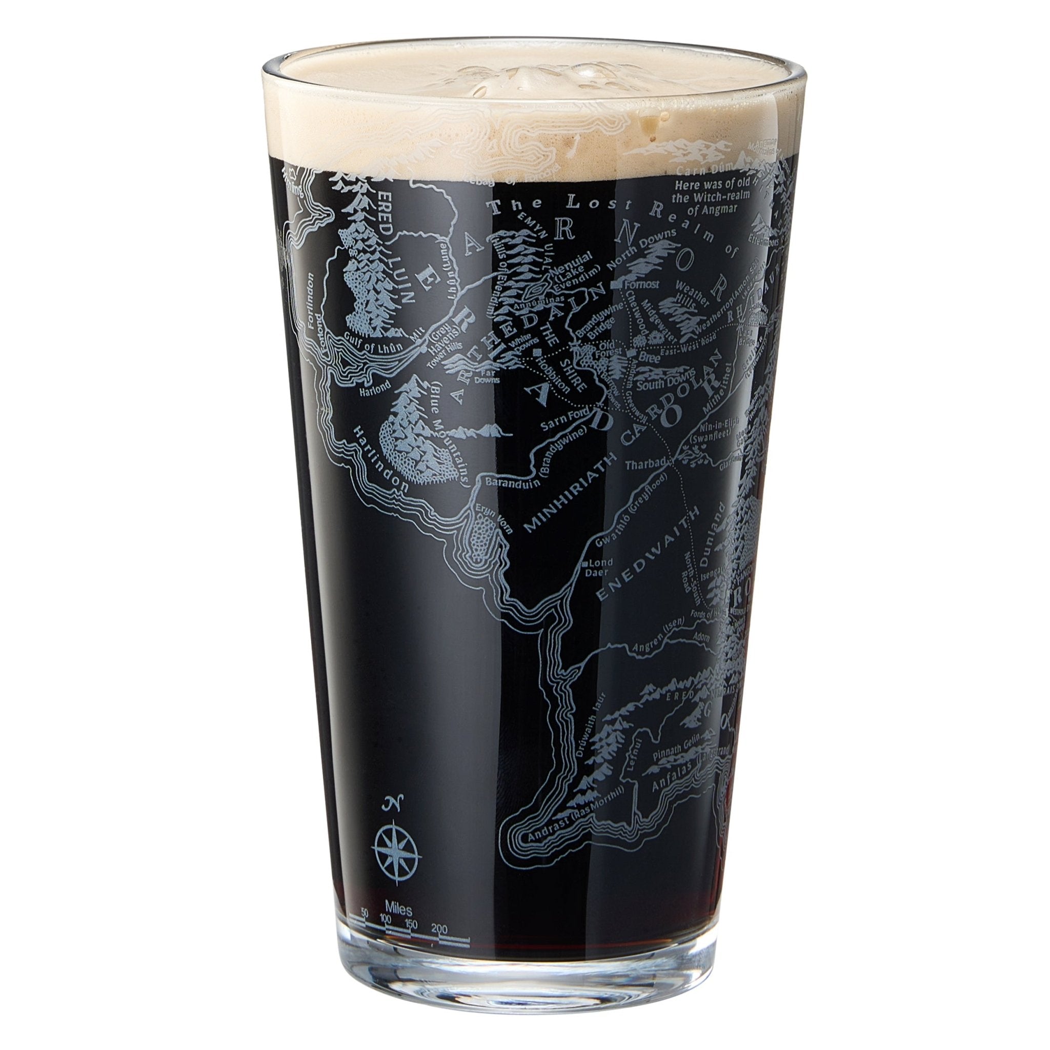 Middle Earth Map 15 Oz. Beer Glass - POPvault