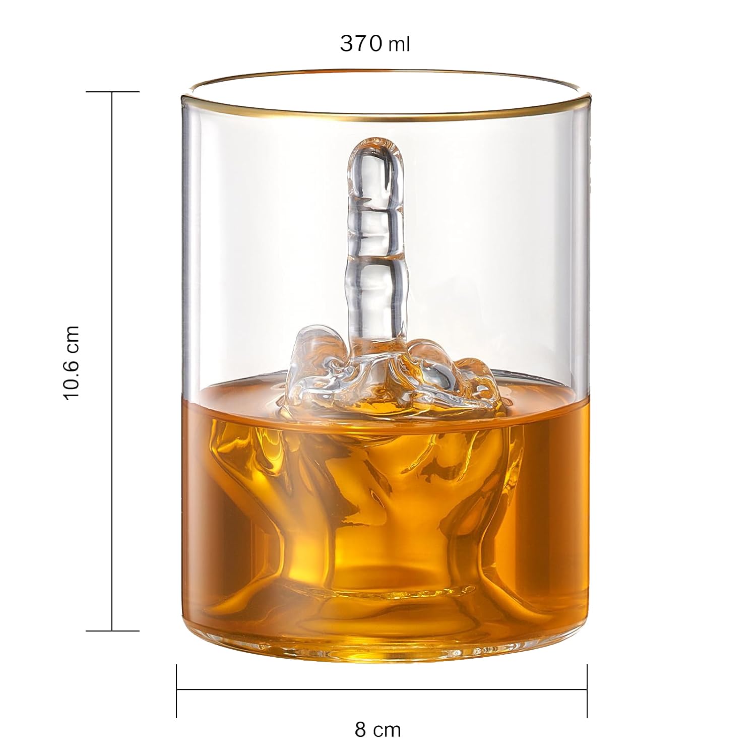 Middle Finger 12.5 Oz. Whiskey Glass Single - POPvault