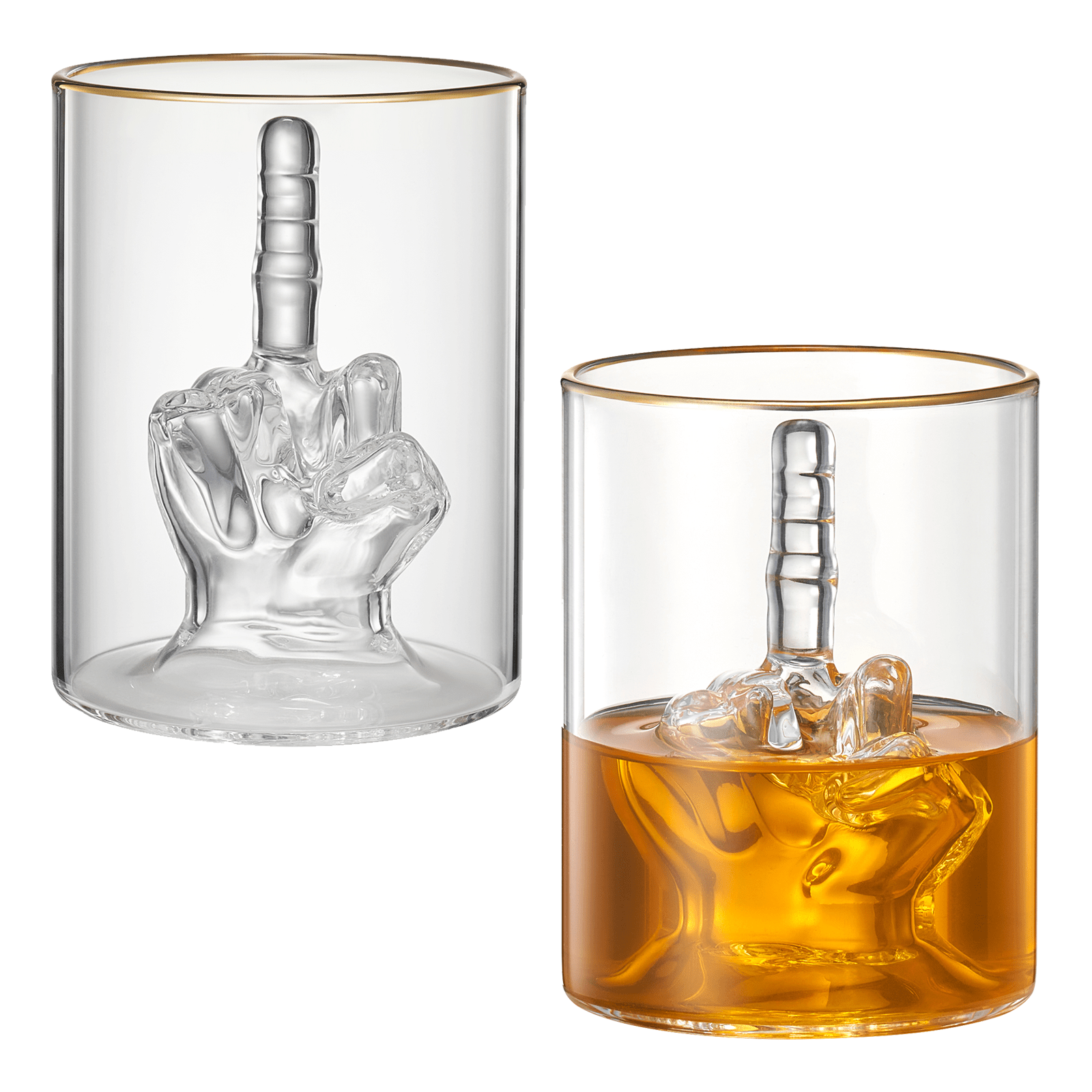 Middle Finger 12.5 Oz. Whiskey Glass Single - POPvault