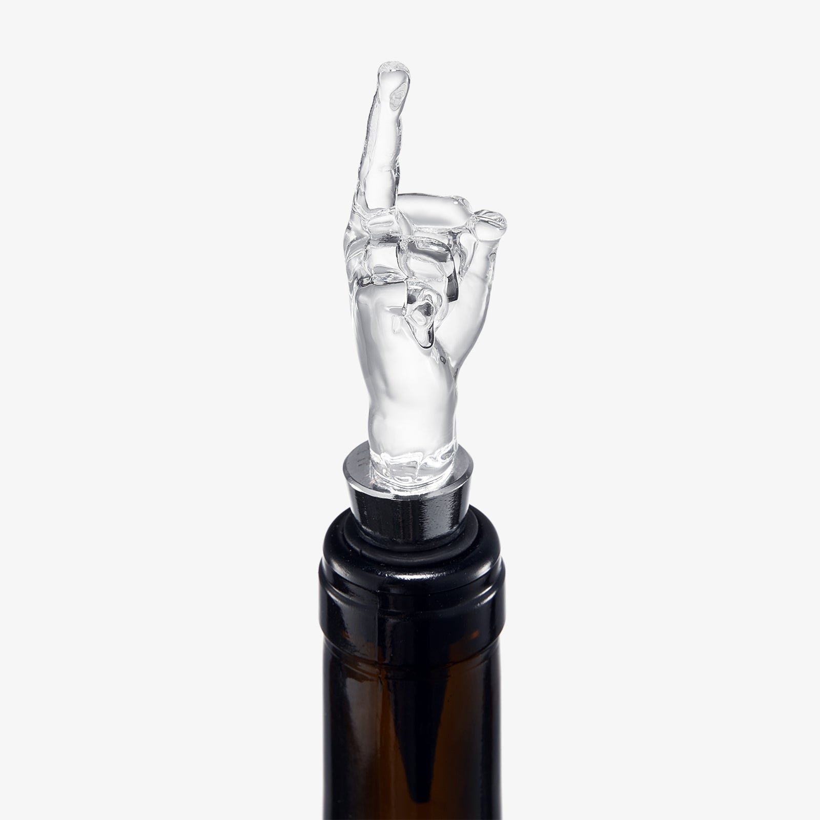 Middle Finger Silicone & Glass Wine Bottle Stopper - POPvault