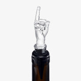 Middle Finger Silicone & Glass Wine Bottle Stopper - POPvault