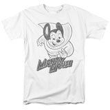 Mighty Mouse Mighty Sketch Mens T Shirt White Officially Licensed - POPvault