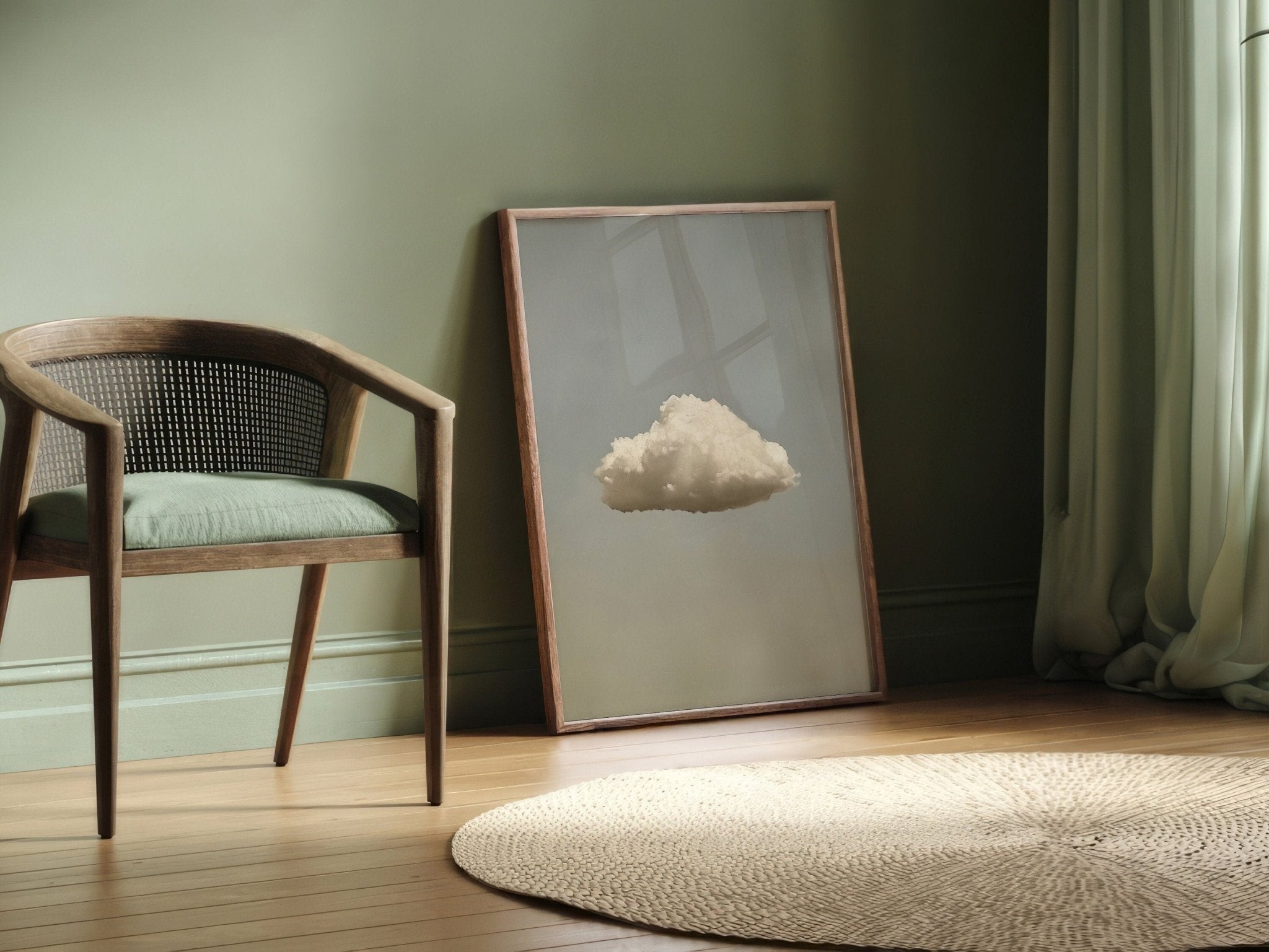 Minimalist Cloud Art Print Canvas Art for Office - POPvault